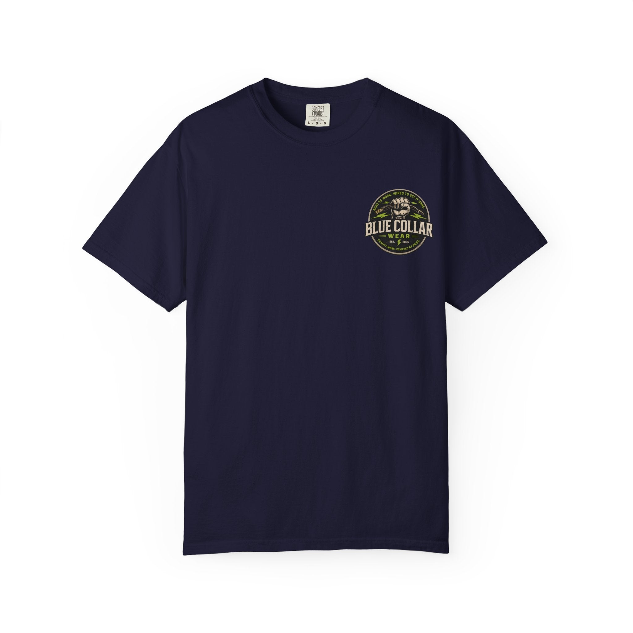 Blue Collar Wear T‑Shirt — Workwear Graphic Tee (“Blue Collar” Fist Logo)