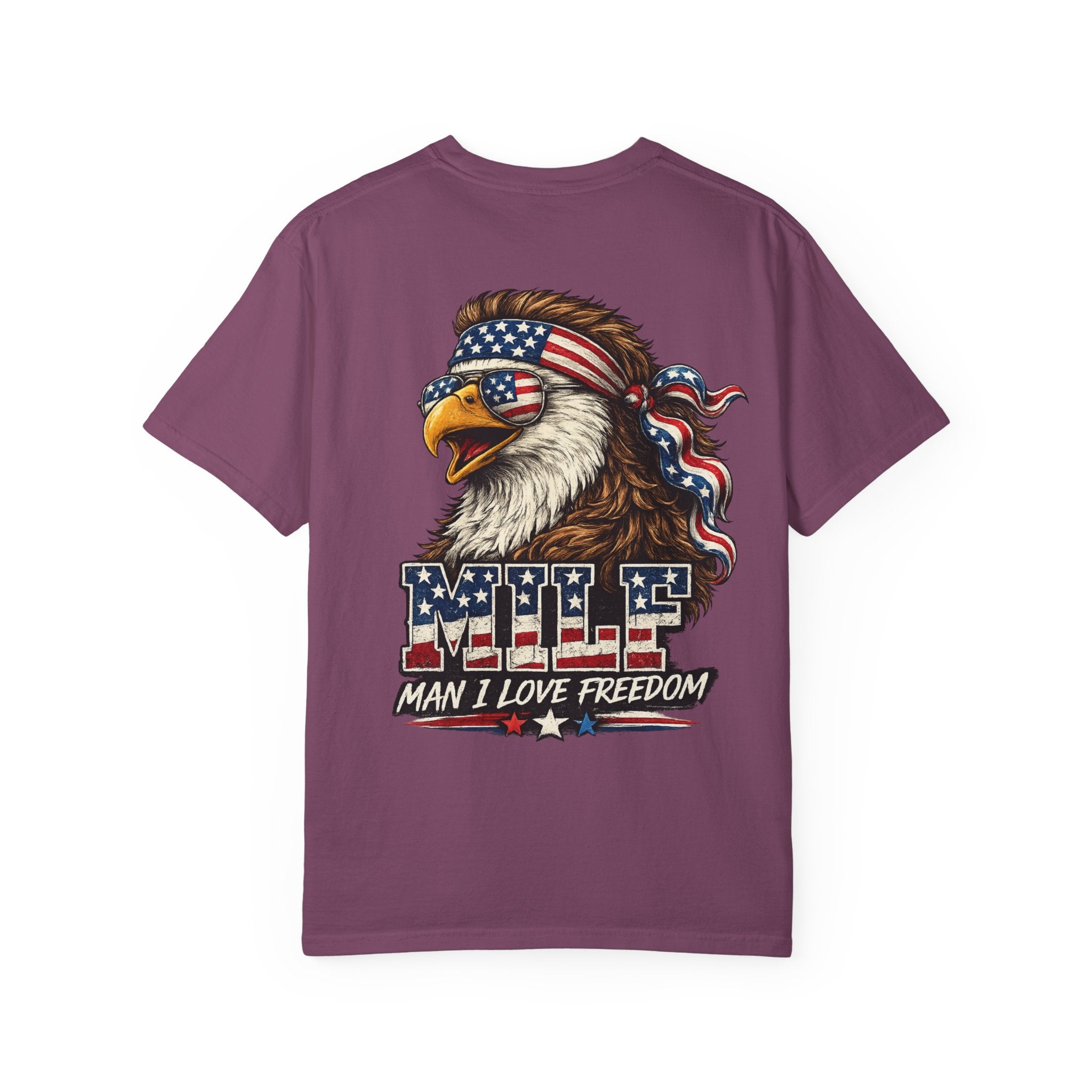 T-Shirt — 'MILE Man I Love Freedom' Patriotic Eagle Graphic