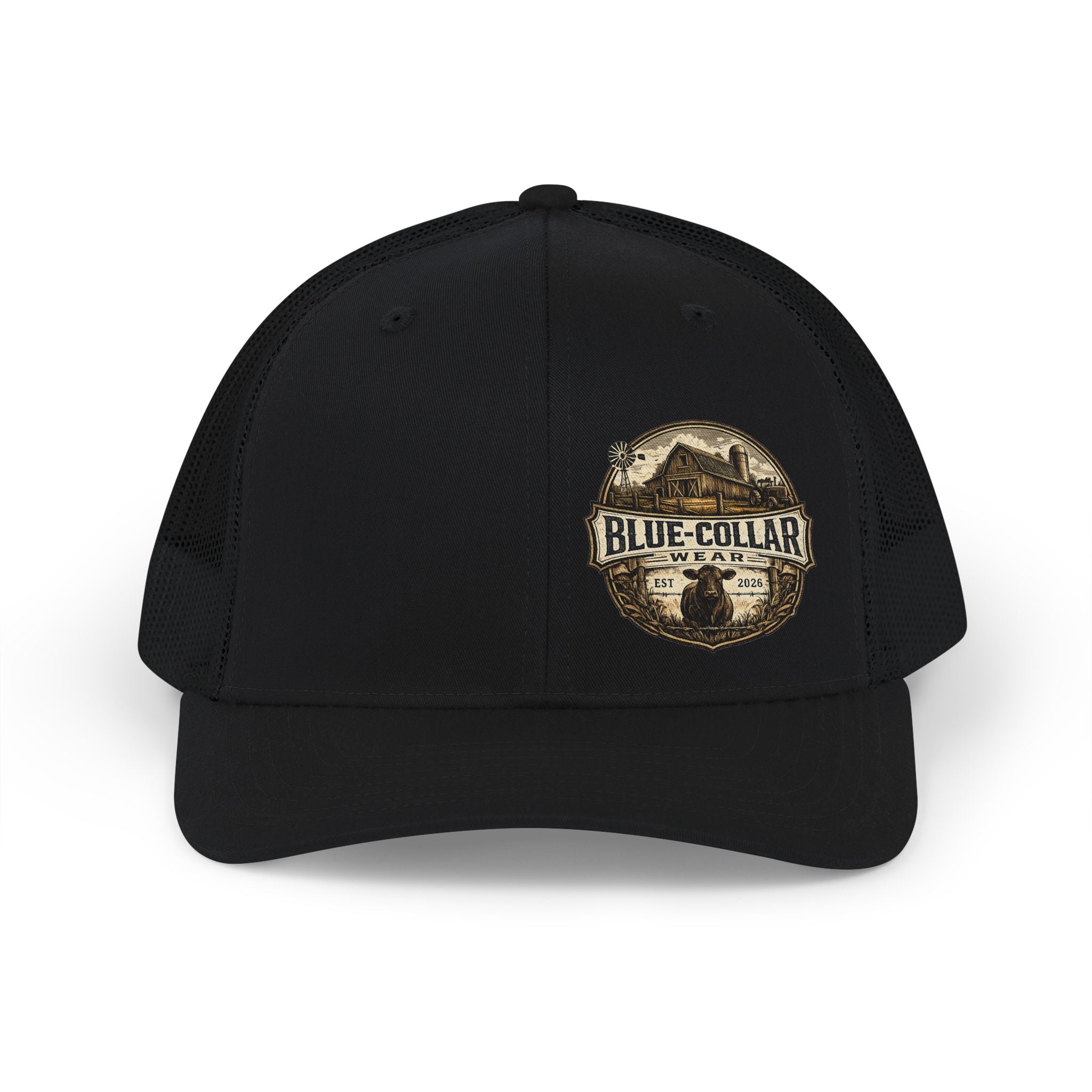 Blue-Collar Farmer Vintage Patch Snapback Trucker Cap