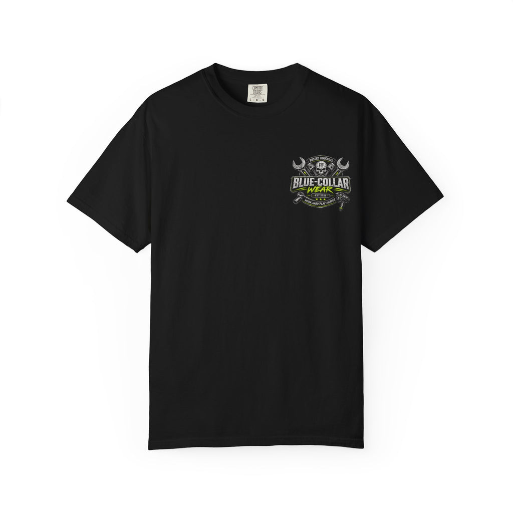 Blue-Collar Wear T-Shirt Mechanic — "Busted Knuckles" Workwear Graphic