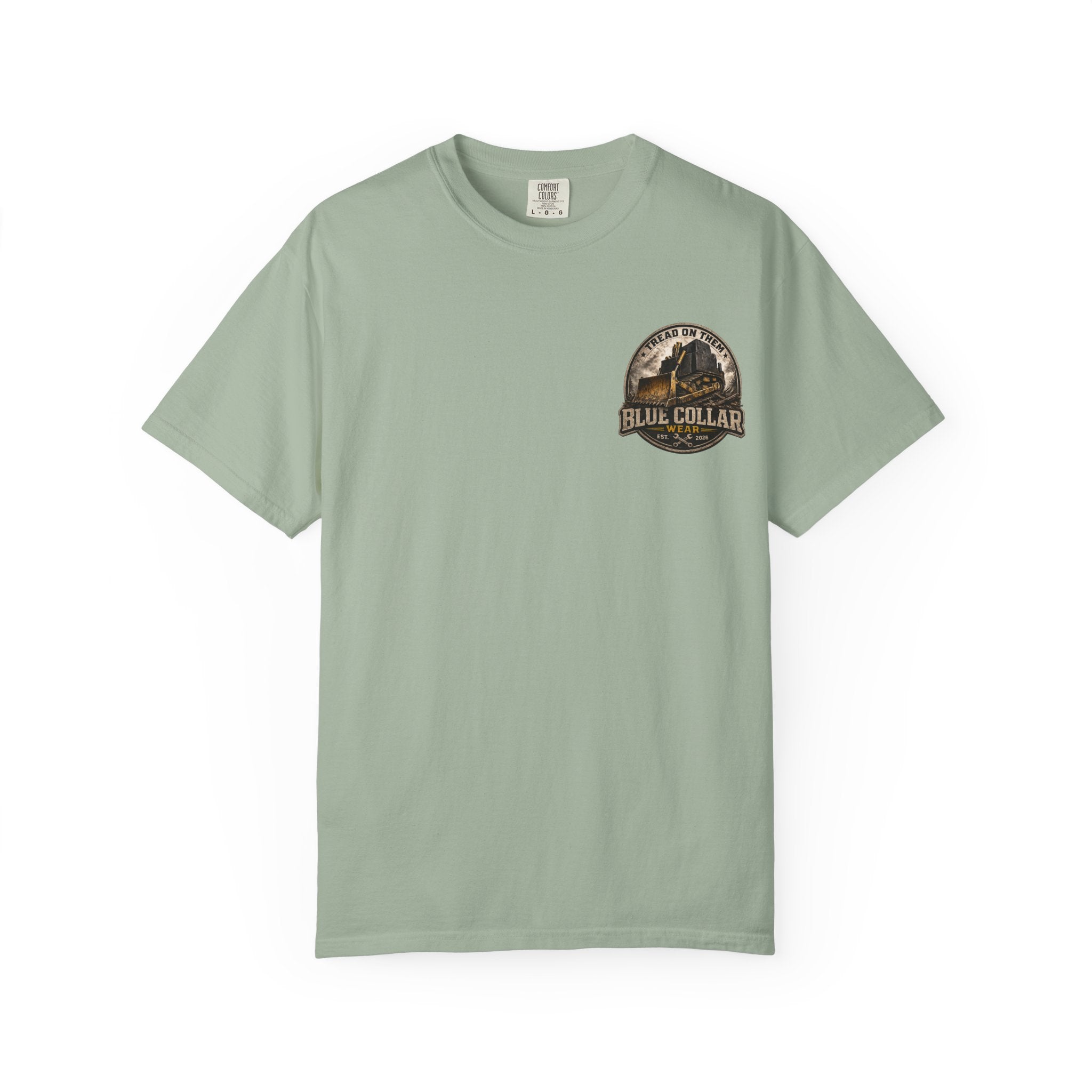 Blue Collar T-Shirt — "Tread On Them" Bulldozer Workwear Tee