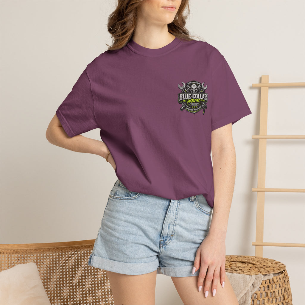 Blue-Collar Wear T-Shirt Mechanic — "Busted Knuckles" Workwear Graphic