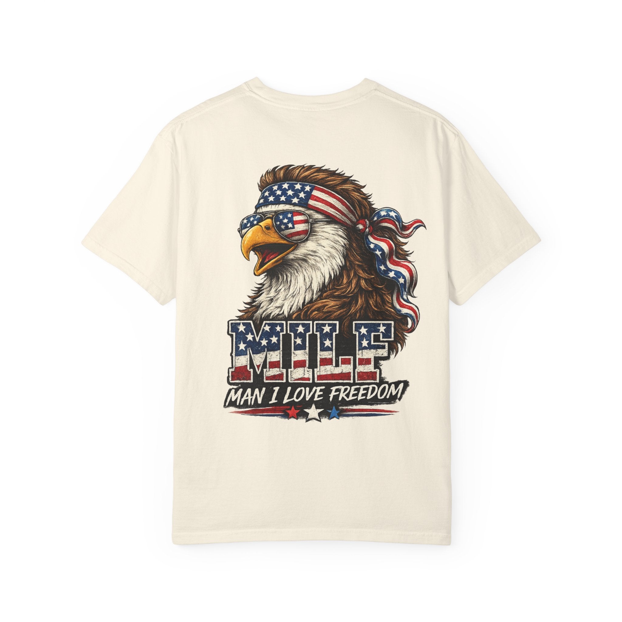 T-Shirt — 'MILE Man I Love Freedom' Patriotic Eagle Graphic
