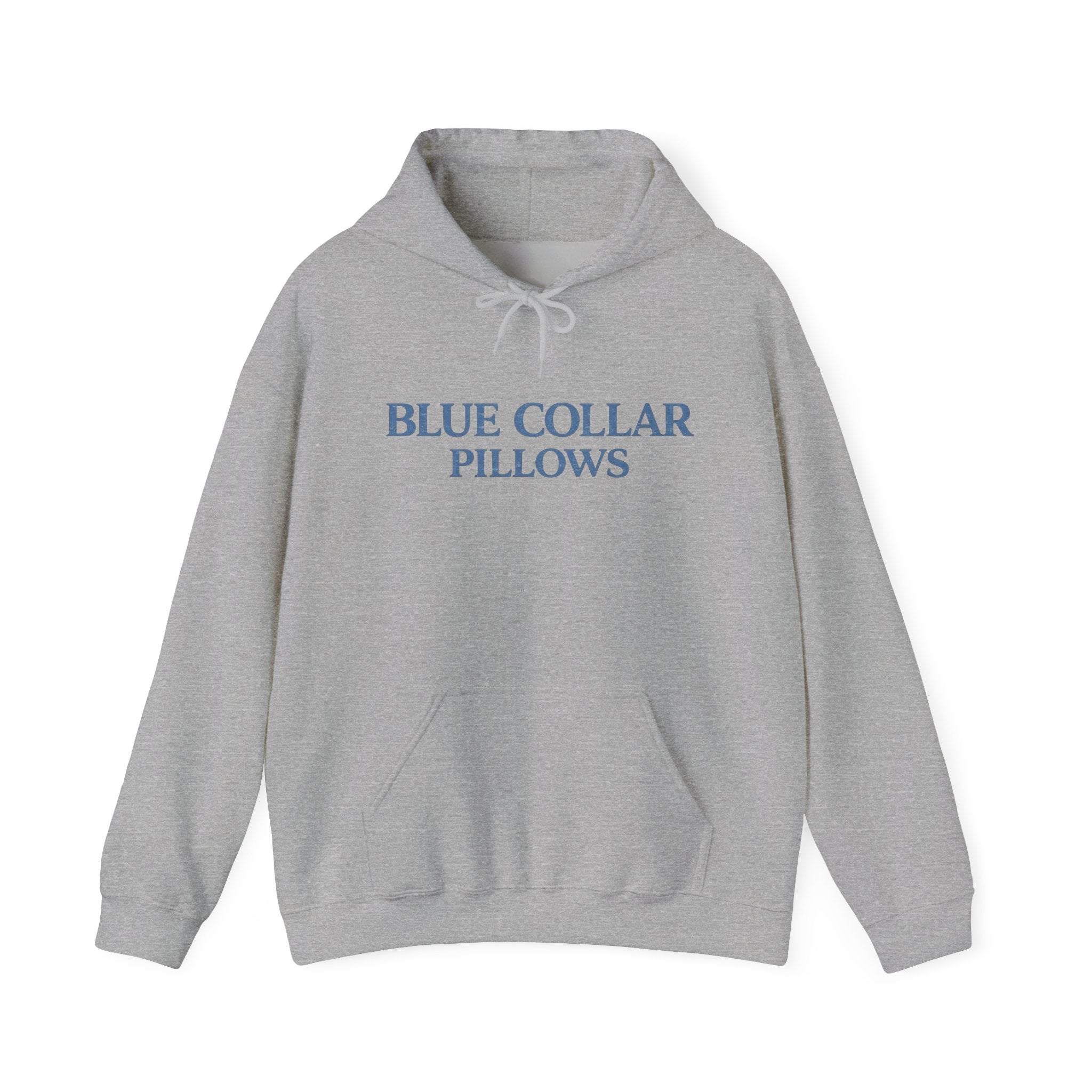 Blue Collar Pillows Hoodie — Minimalist Workwear-Inspired Pullover