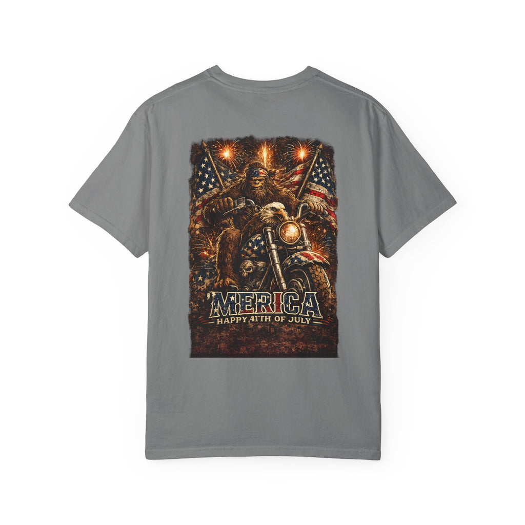 'Merica Motorcycle Eagle T-Shirt — Blue Collar 4th of July Graphic Tee