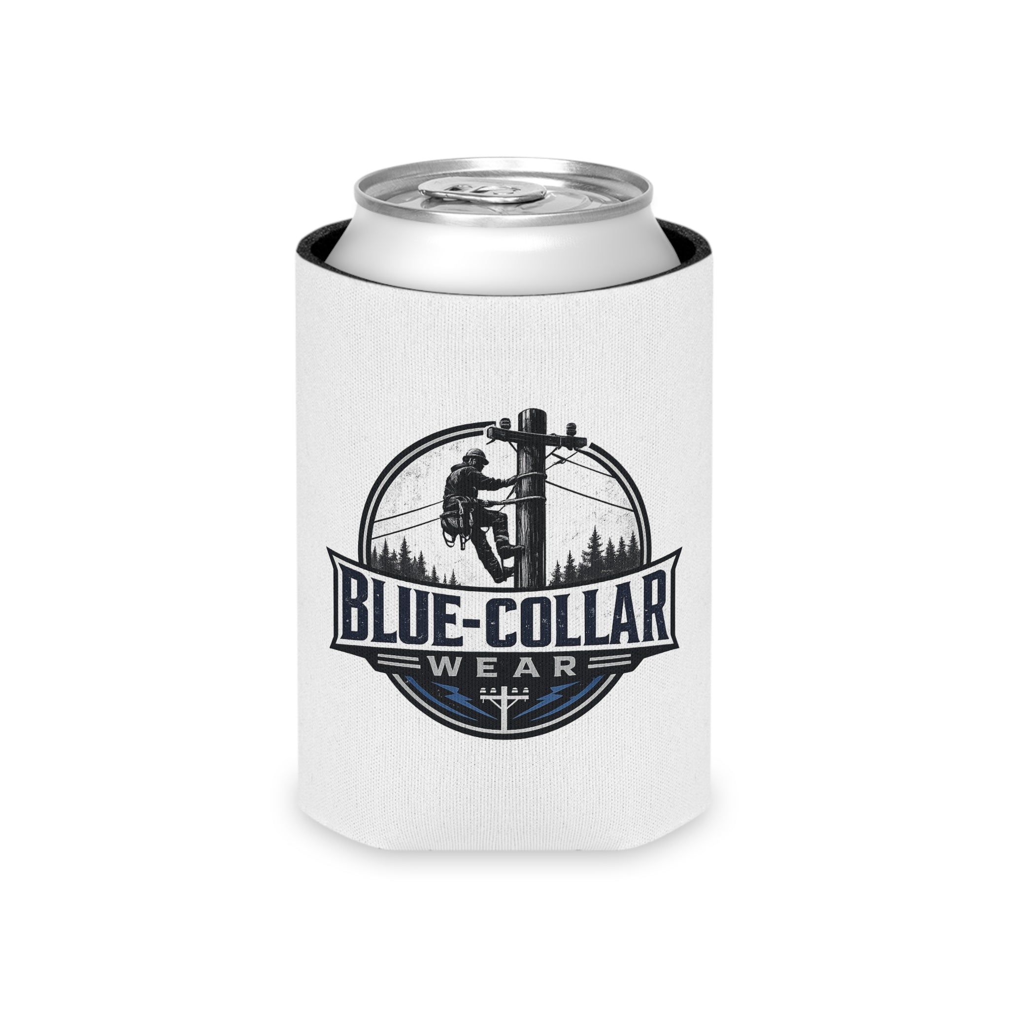 Blue-Collar Wear KOOZIE — Lineman Logo Beer Koozie