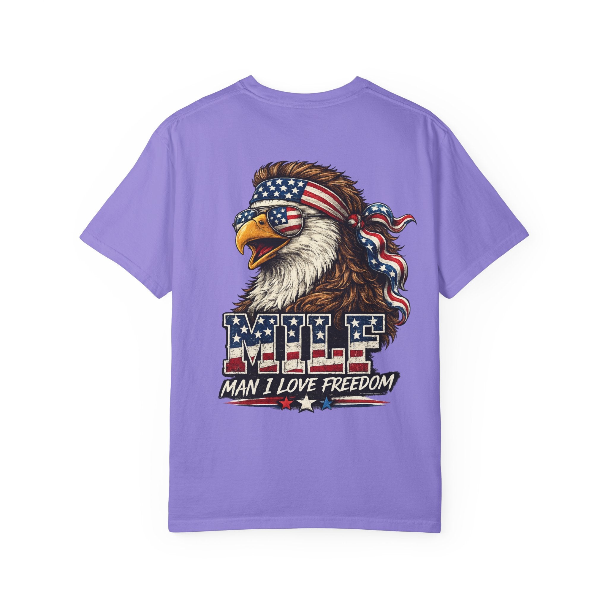 T-Shirt — 'MILE Man I Love Freedom' Patriotic Eagle Graphic