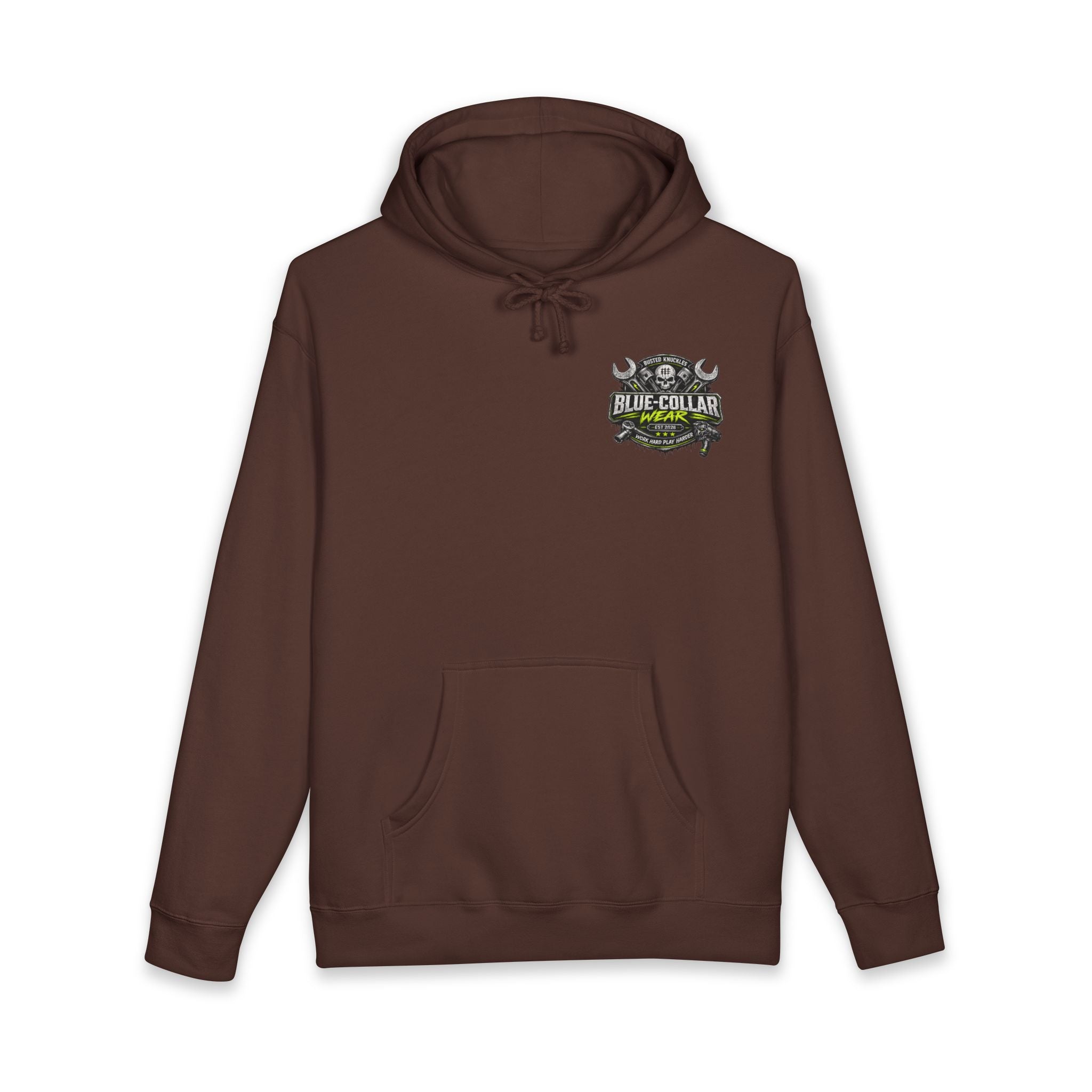 Blue-Collar Wear Hoodie Mechanic — "Blue-Collar Wear" Skull & Wrench Workwear Pullover