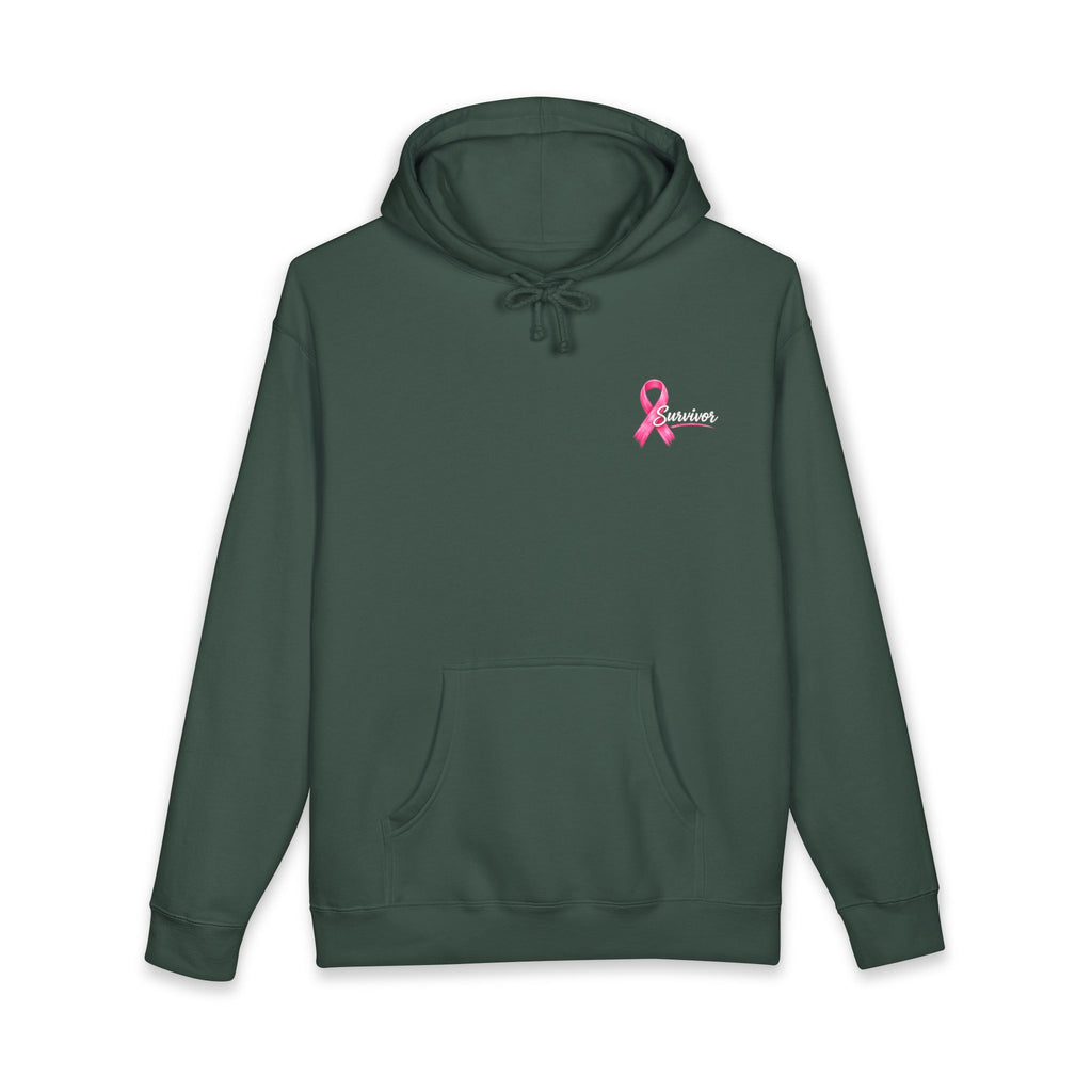 Breast Cancer Survivor Hoodie – 'Survivor, Not Just A Fighter' Pink Ribbon Pullover