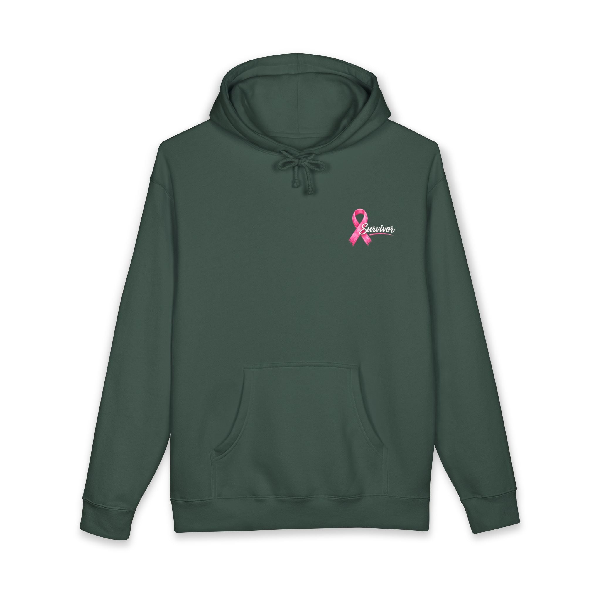 Breast Cancer Survivor Hoodie – 'Survivor, Not Just A Fighter' Pink Ribbon Pullover
