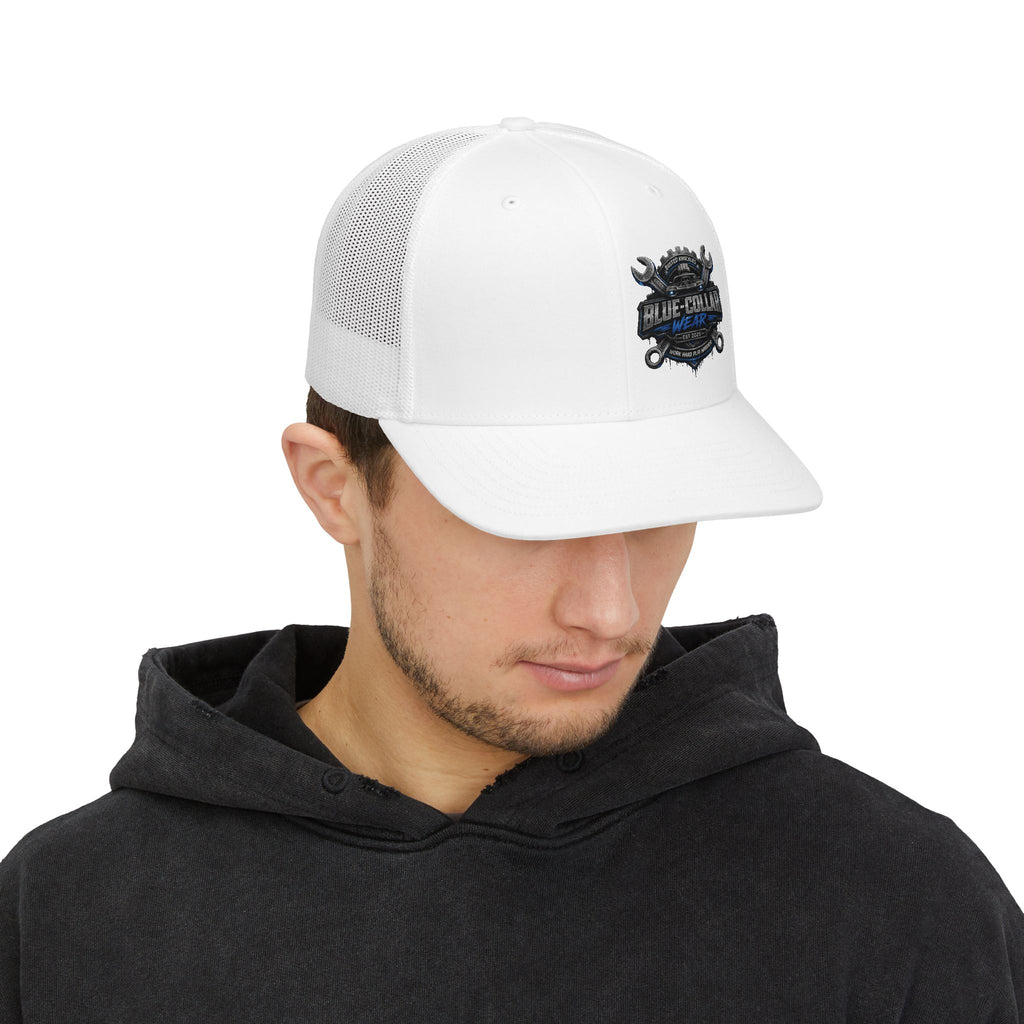 Trucker Cap — Blue Collar Mechanic Emblem Snapback