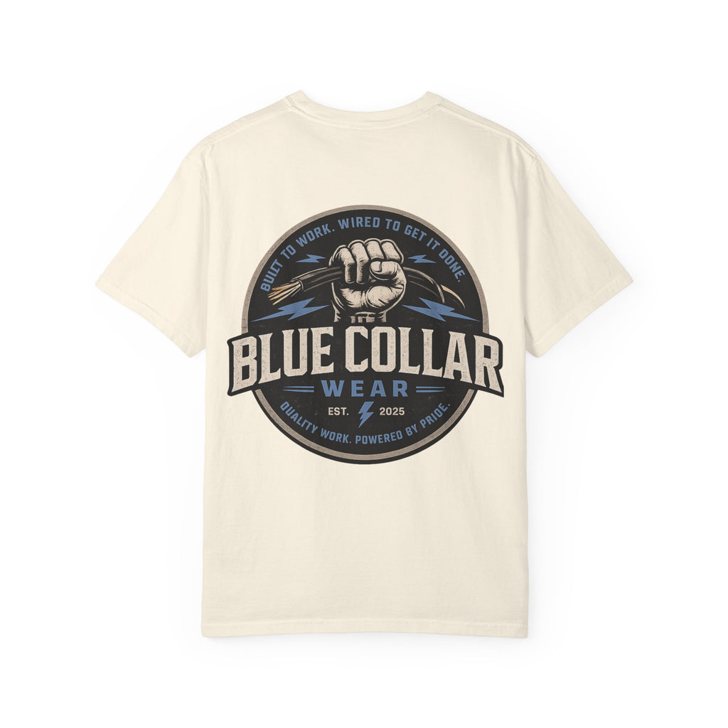 Blue Collar T-Shirt — Retro Workwear Fist Logo
