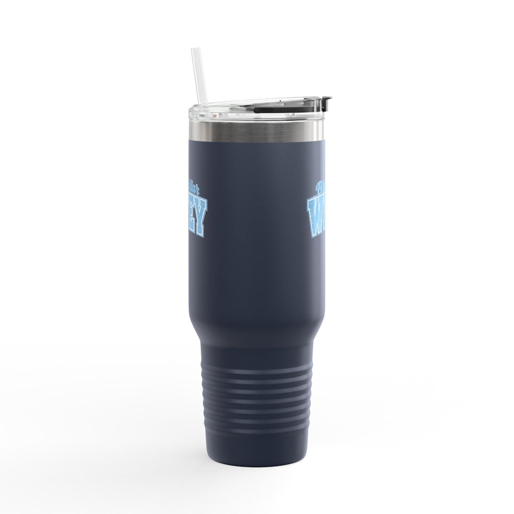40oz Insulated Travel Mug — "Blue Collar Wifey" Rustic Workwife Coffee Tumbler
