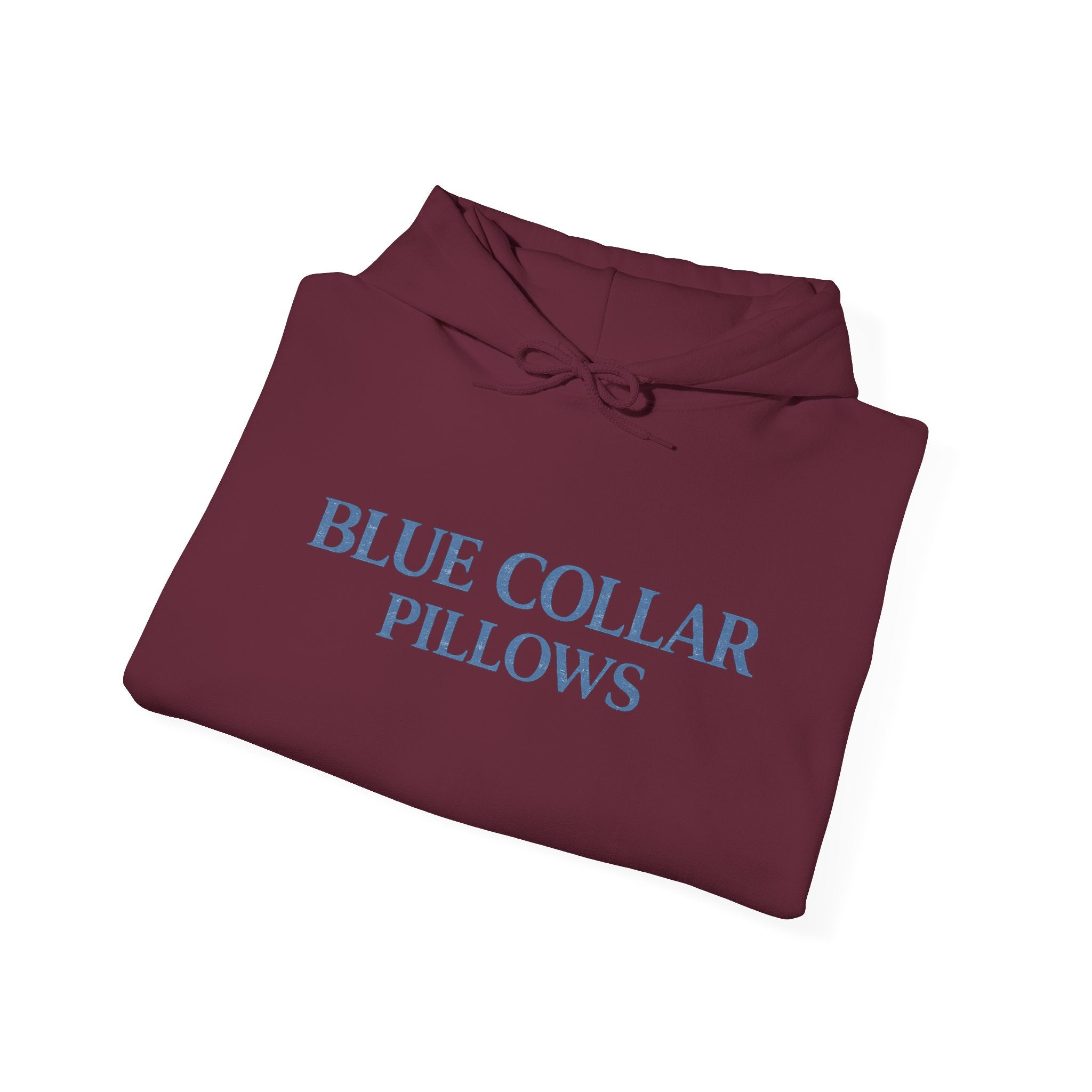 Blue Collar Pillows Hoodie — Minimalist Workwear-Inspired Pullover