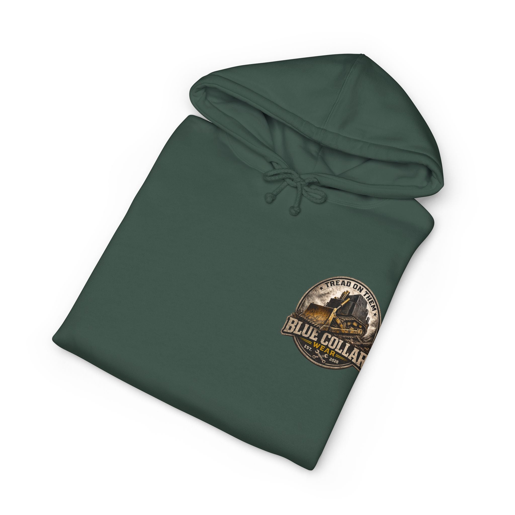 Blue Collar Hoodie — Vintage Workwear 'Tread On Them' Heavyweight Hooded Sweatshirt