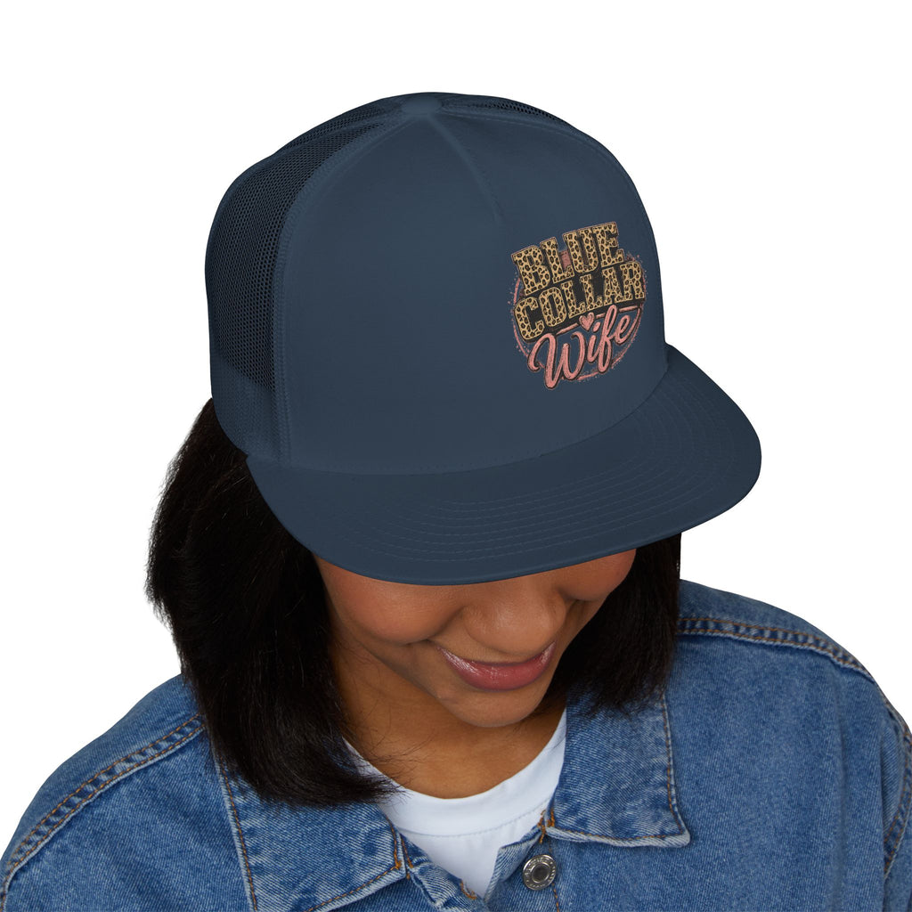 Blue Collar Wife Trucker Cap – Leopard Print Workwife Snapback