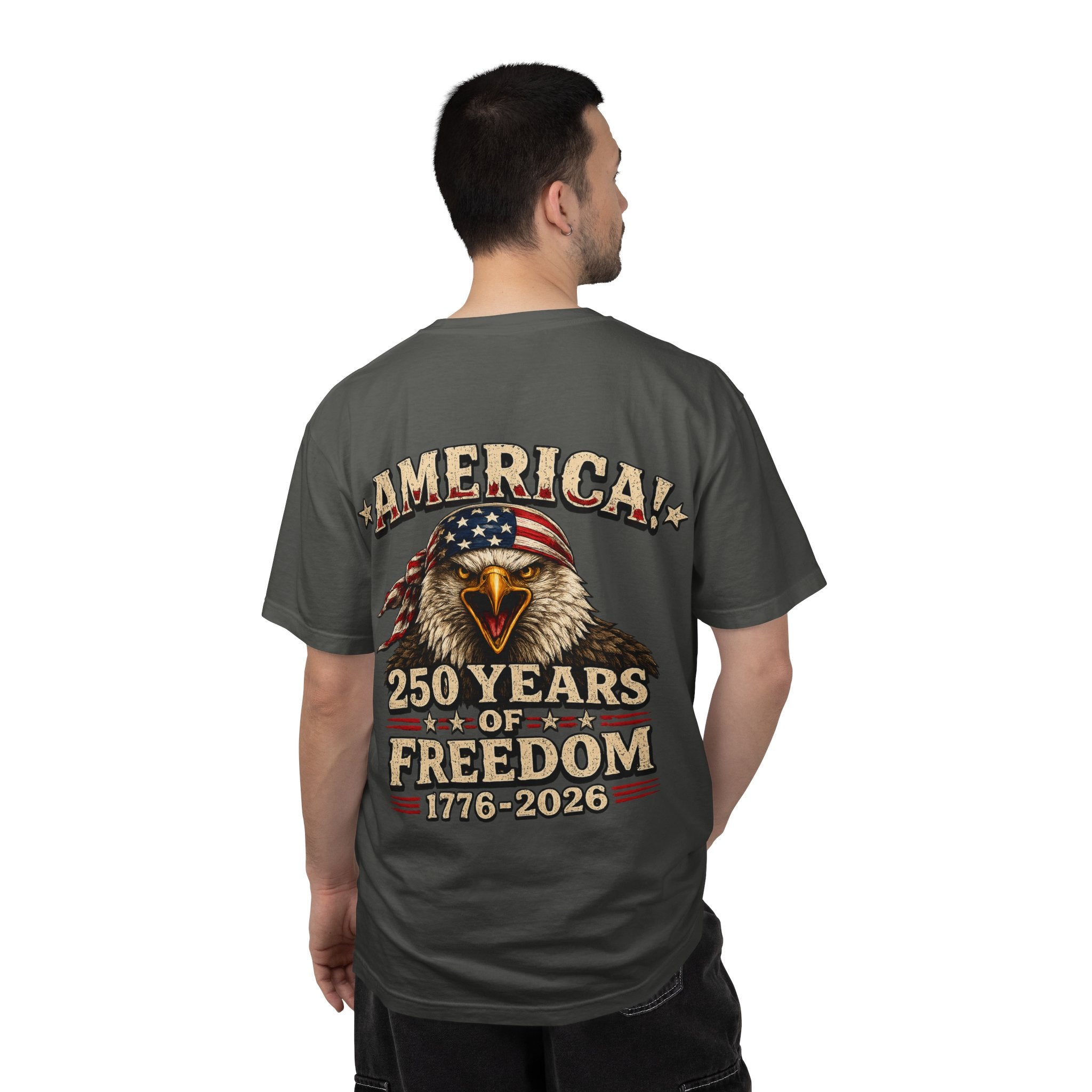 250 Years of Freedom Eagle T-Shirt — America 1776–2026 Patriotic Tee