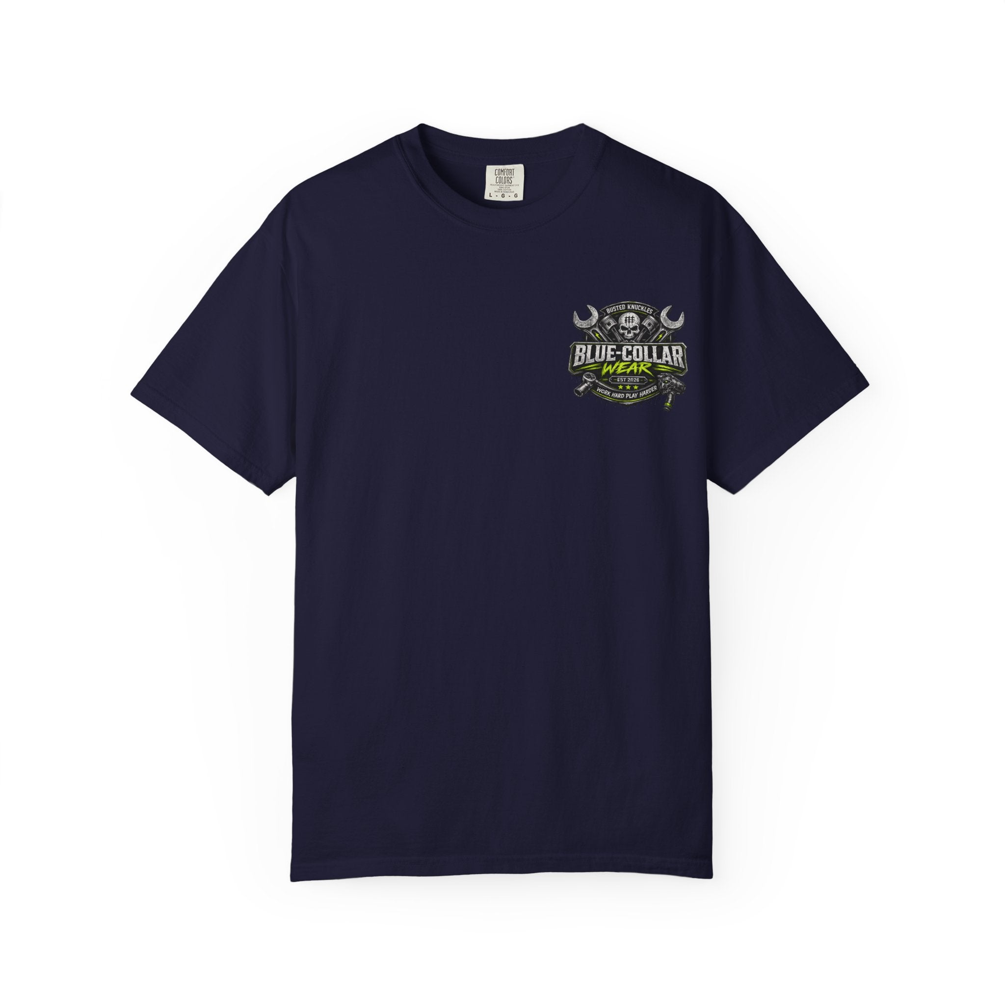 Blue-Collar Wear T-Shirt Mechanic – 'Work Hard Play Harder' Vintage Mechanics Tee