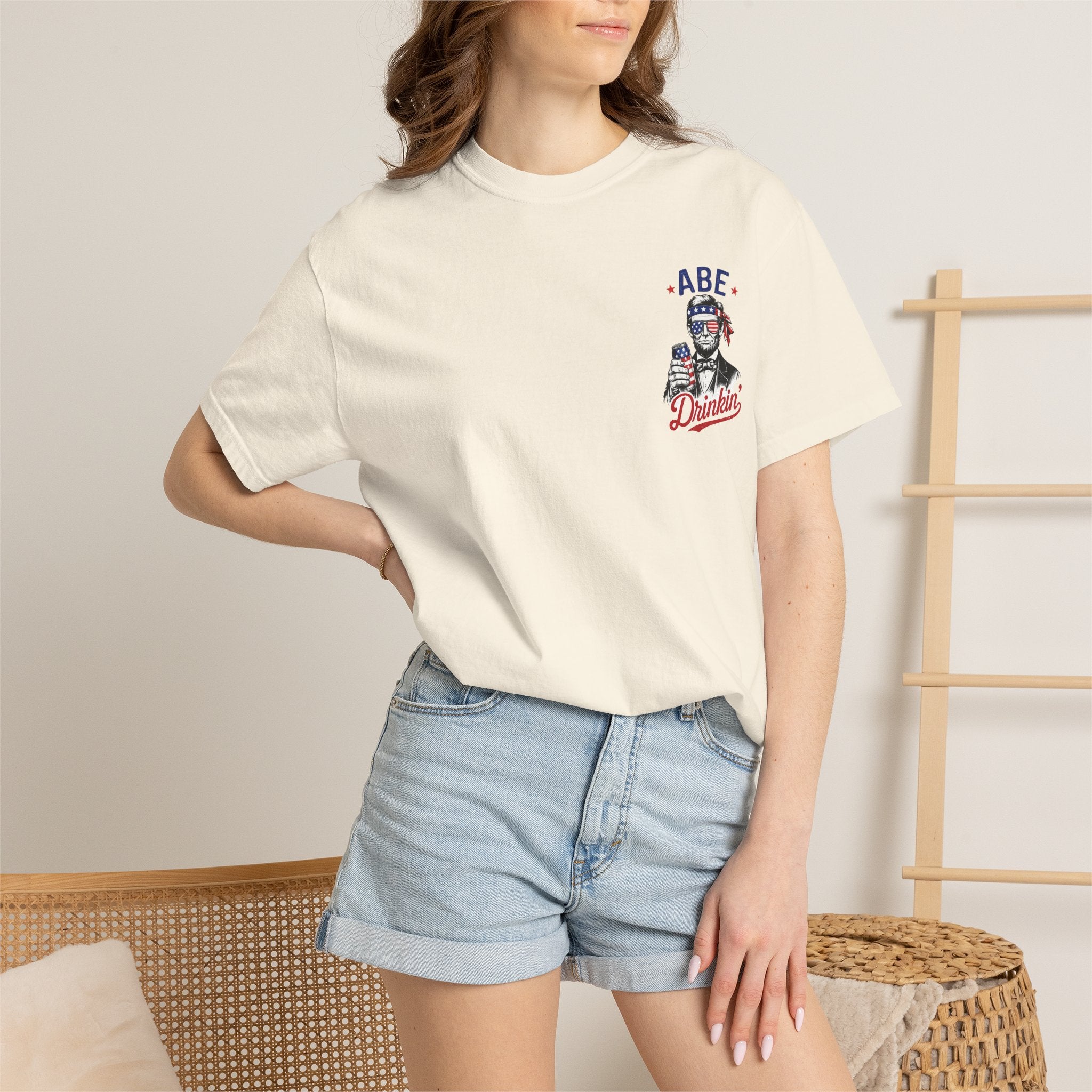 Abe Drinkin' T-Shirt — Patriotic Lincoln Fourth of July Tee