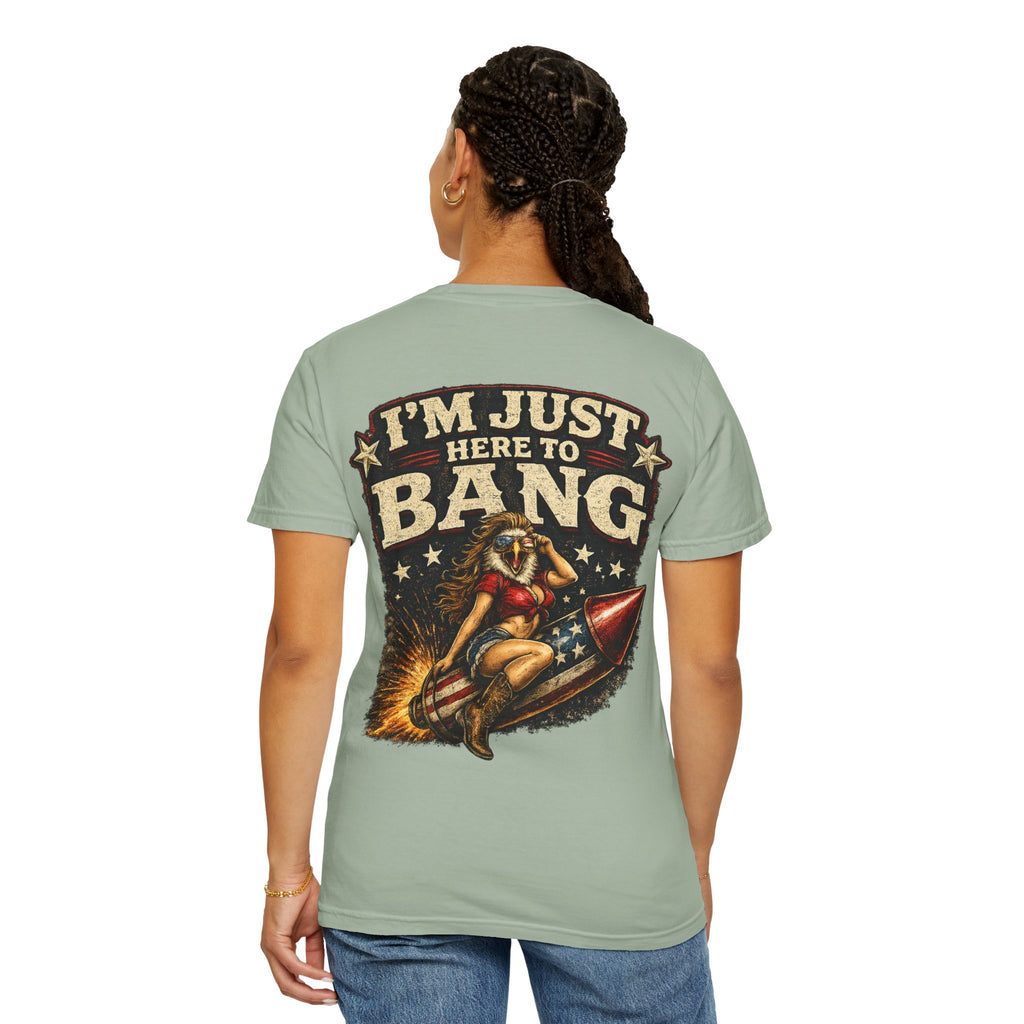 Vintage Pinup 'I'm Just Here to Bang' T‑Shirt