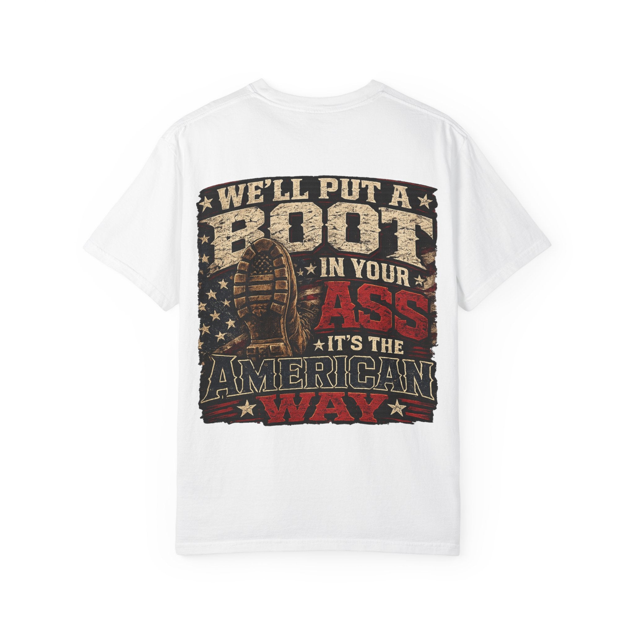 American Boot In Your Ass T-Shirt — 'Blue Collar' Patriotic Workwear Tee