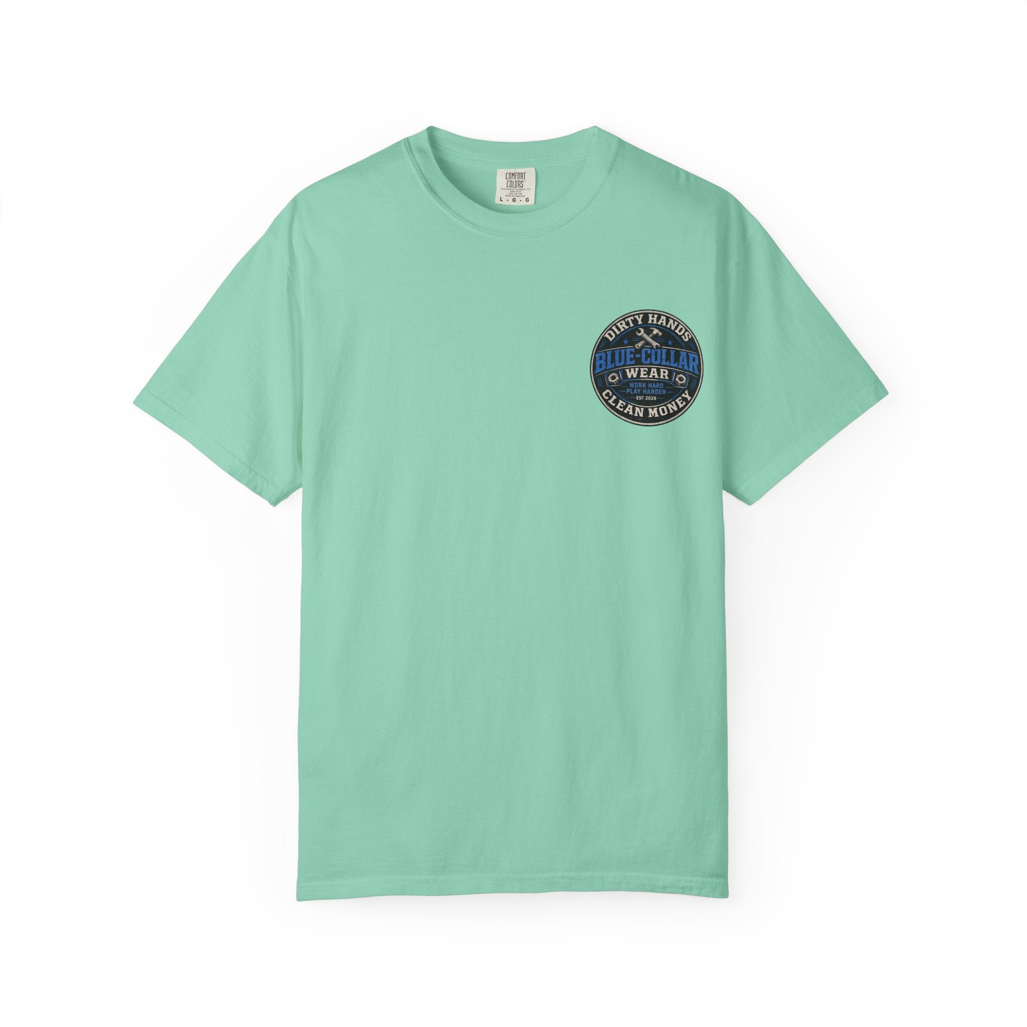 Blue-Collar T-Shirt — "Dirty Hands, Clean Money" Workwear Graphic Tee