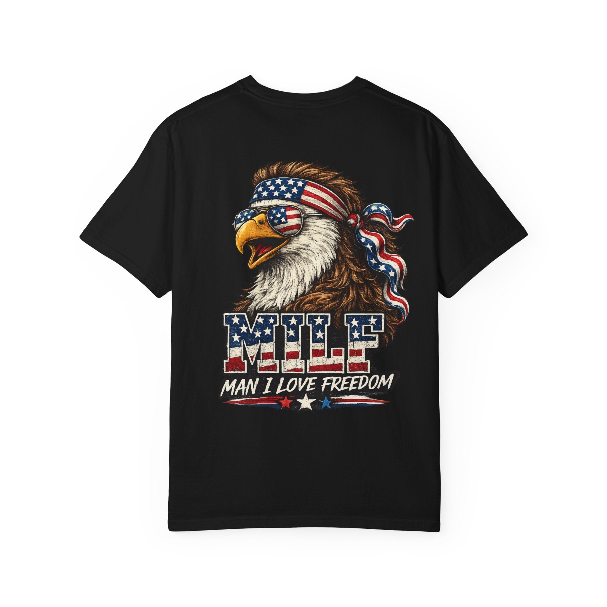 T-Shirt — 'MILE Man I Love Freedom' Patriotic Eagle Graphic