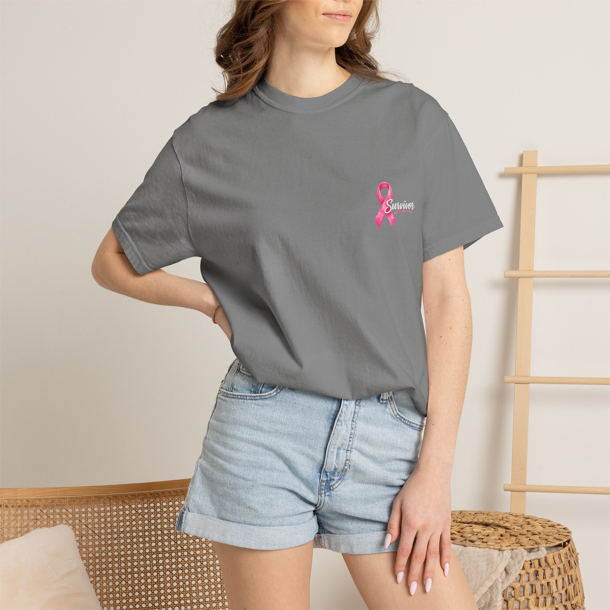 Breast Cancer Survivor T-Shirt — 'Survivor' Pink Ribbon Awareness Tee