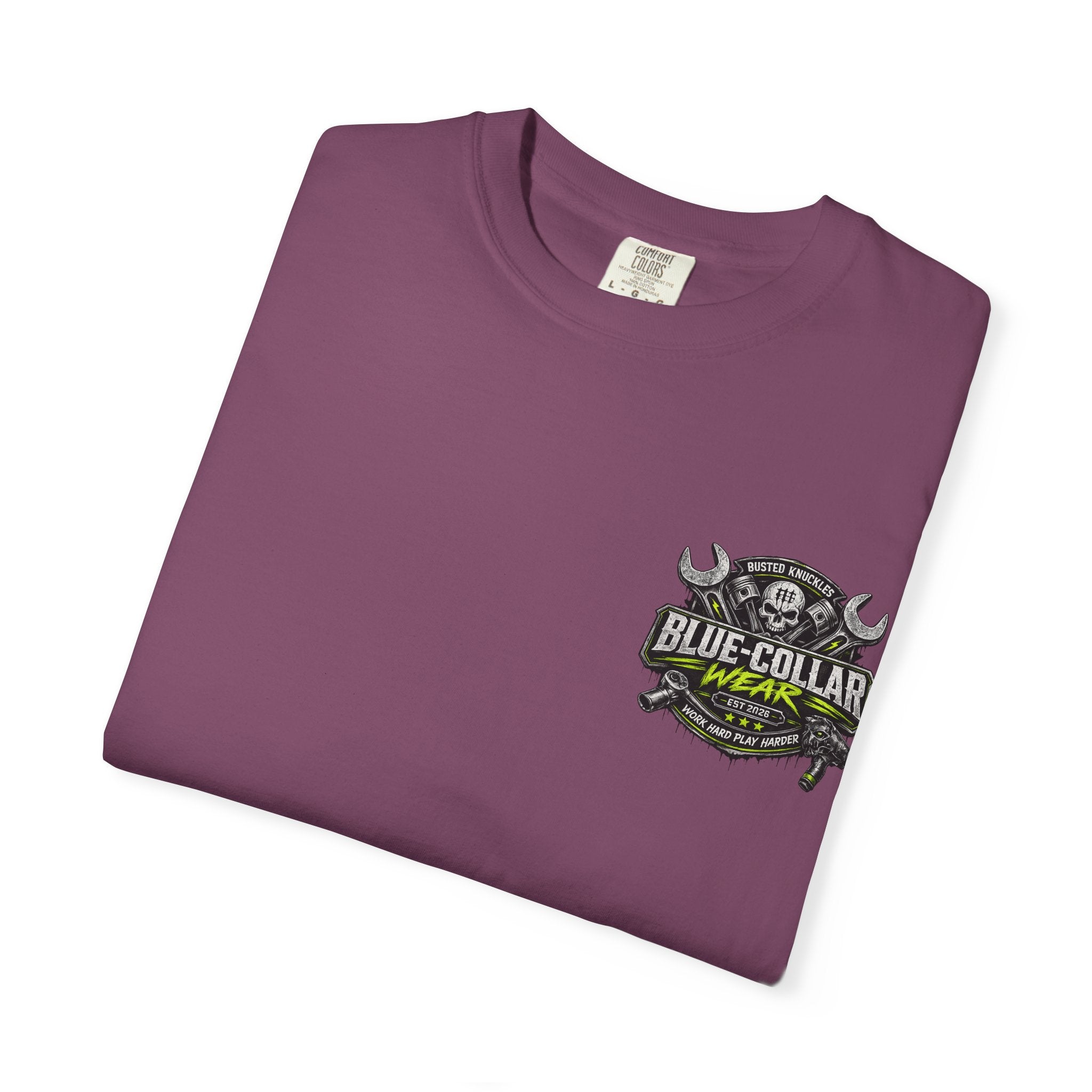 Blue-Collar Wear T-Shirt Mechanic — "Busted Knuckles" Workwear Graphic