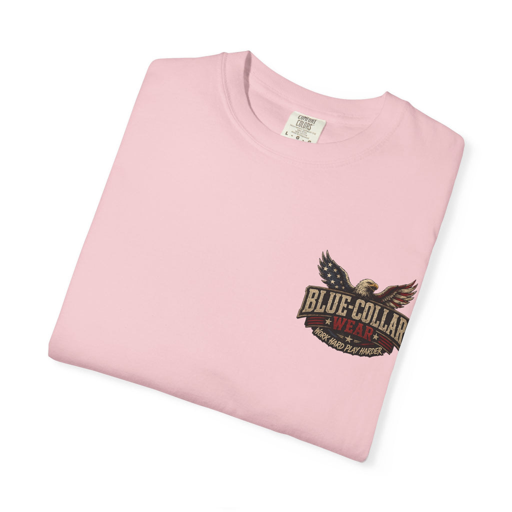 Blue-Collar Wear Patriotic T-Shirt — “Red, White & Blue Built by the Brave”