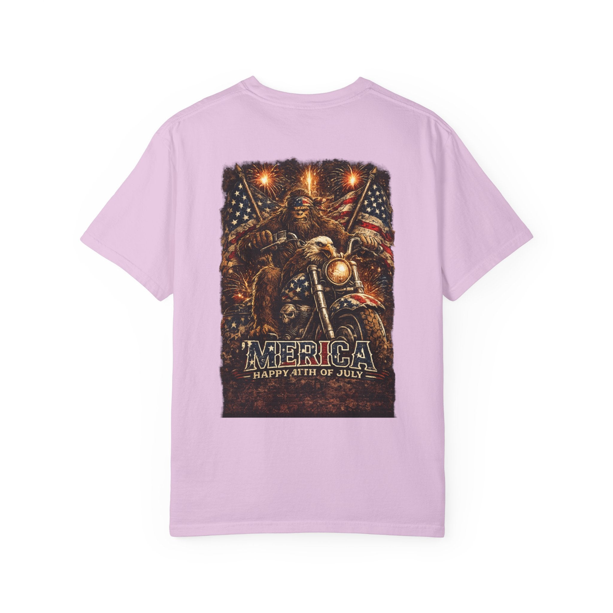 'Merica Motorcycle Eagle T-Shirt — Blue Collar 4th of July Graphic Tee