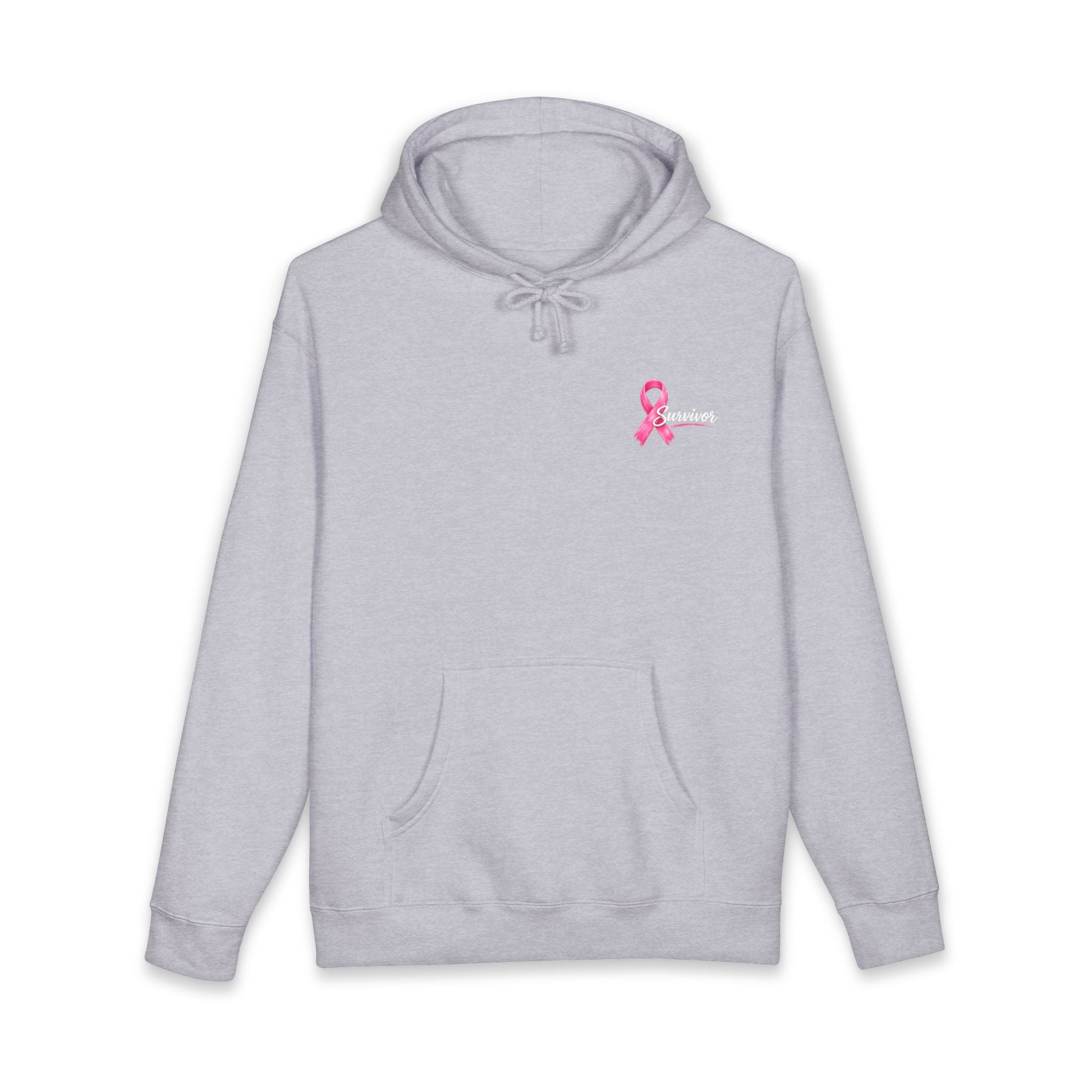 Breast Cancer Survivor Hoodie – 'Survivor, Not Just A Fighter' Pink Ribbon Pullover