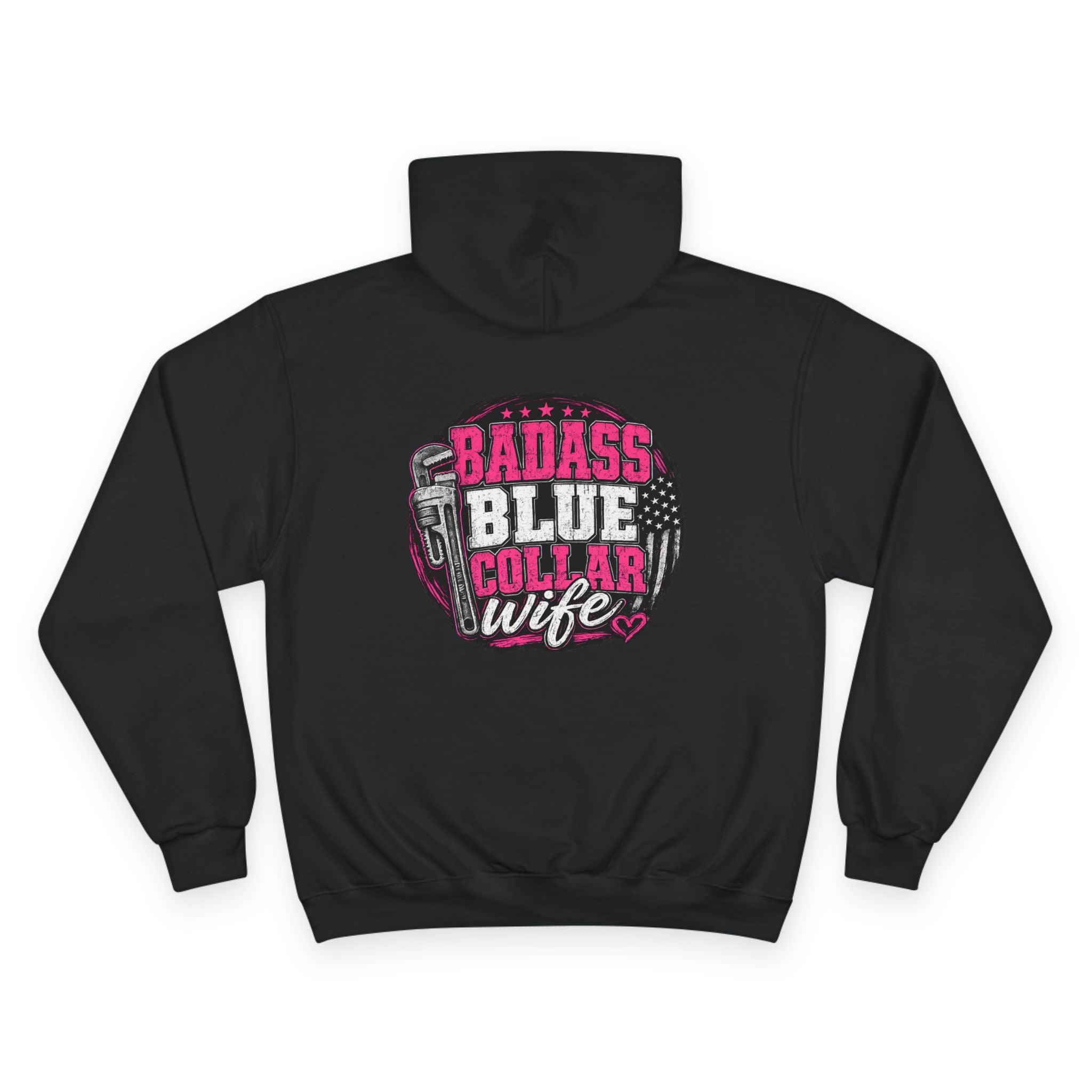 Badass Blue Collar Wife Hoodie — Patriotic Blue-Collar Wife Pullover