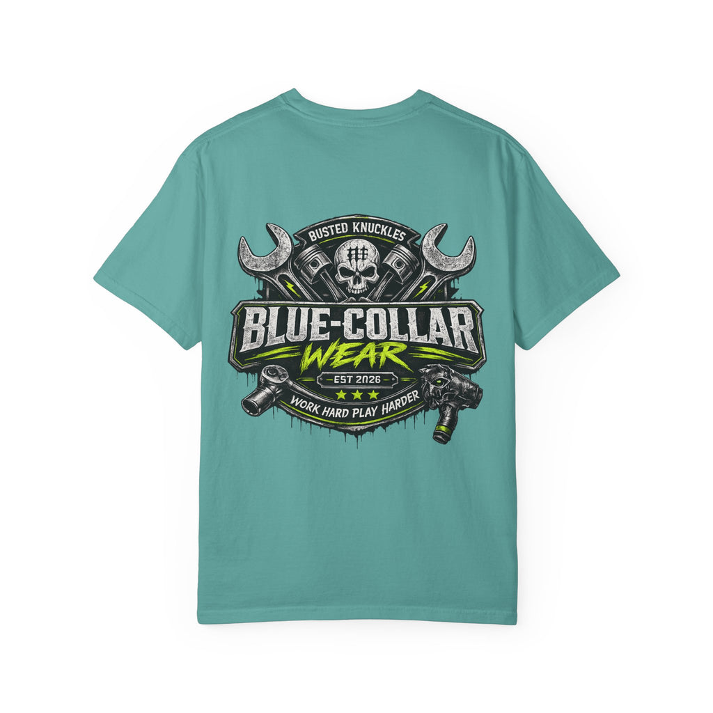 Blue-Collar Wear T-Shirt Mechanic – 'Work Hard Play Harder' Vintage Mechanics Tee