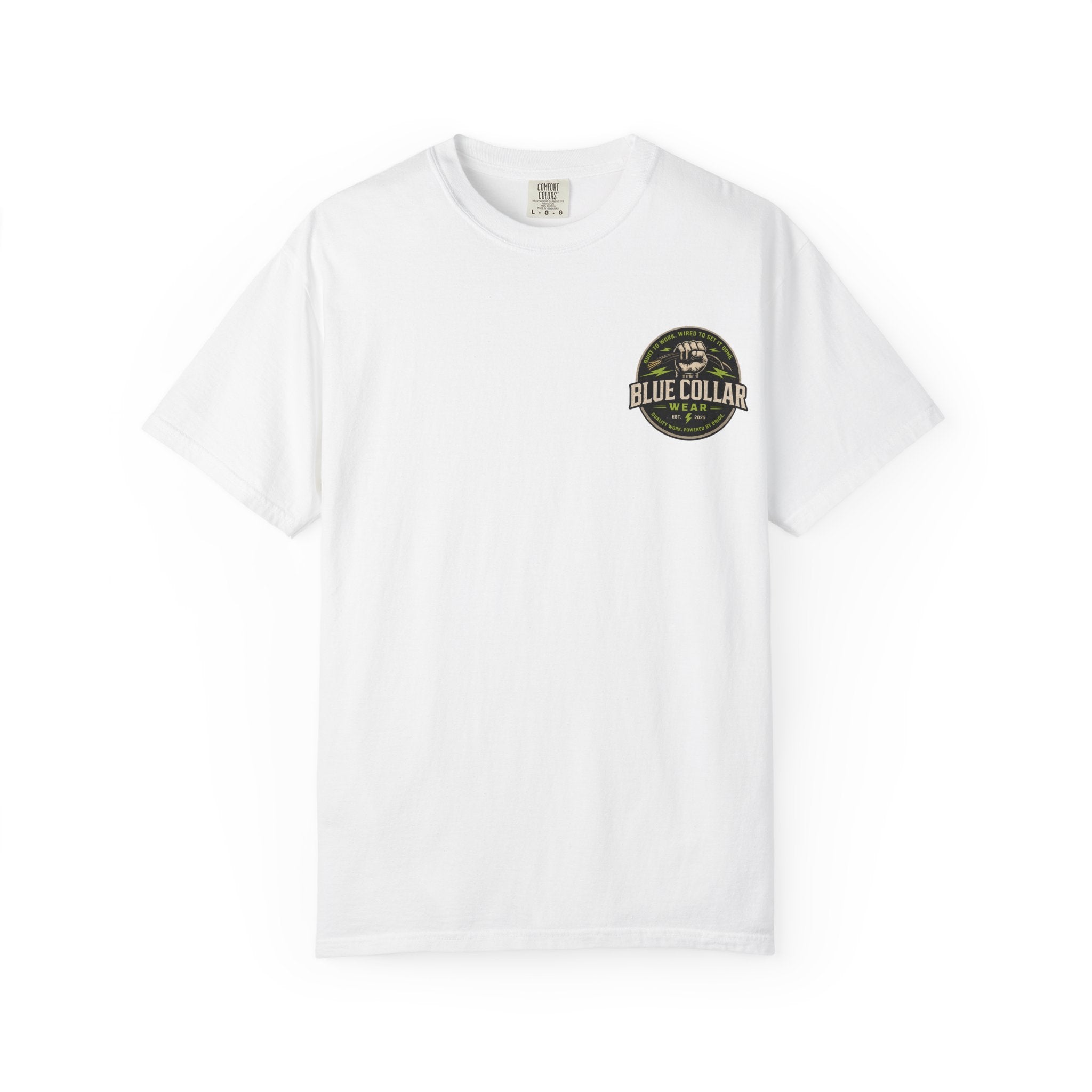 Blue Collar Wear T‑Shirt — Workwear Graphic Tee (“Blue Collar” Fist Logo)