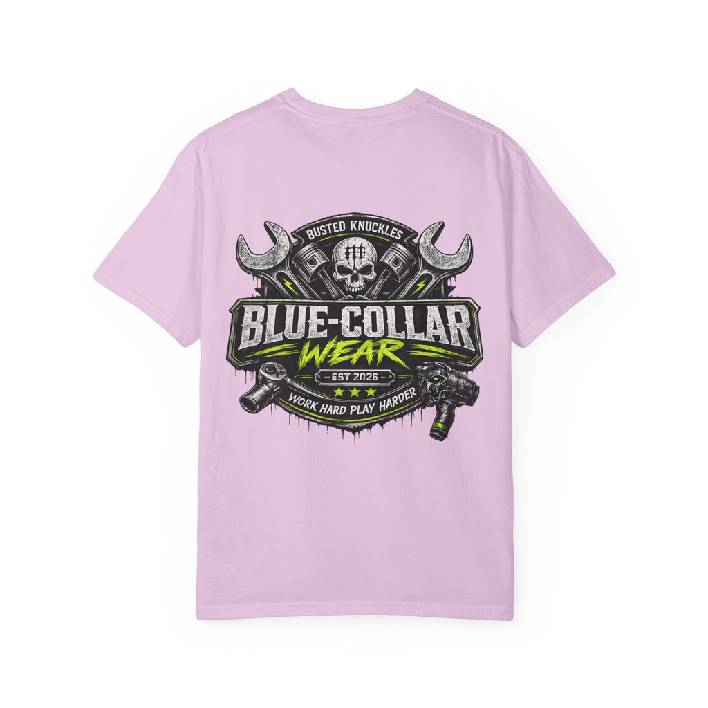 Blue-Collar Wear T-Shirt Mechanic – 'Work Hard Play Harder' Vintage Mechanics Tee