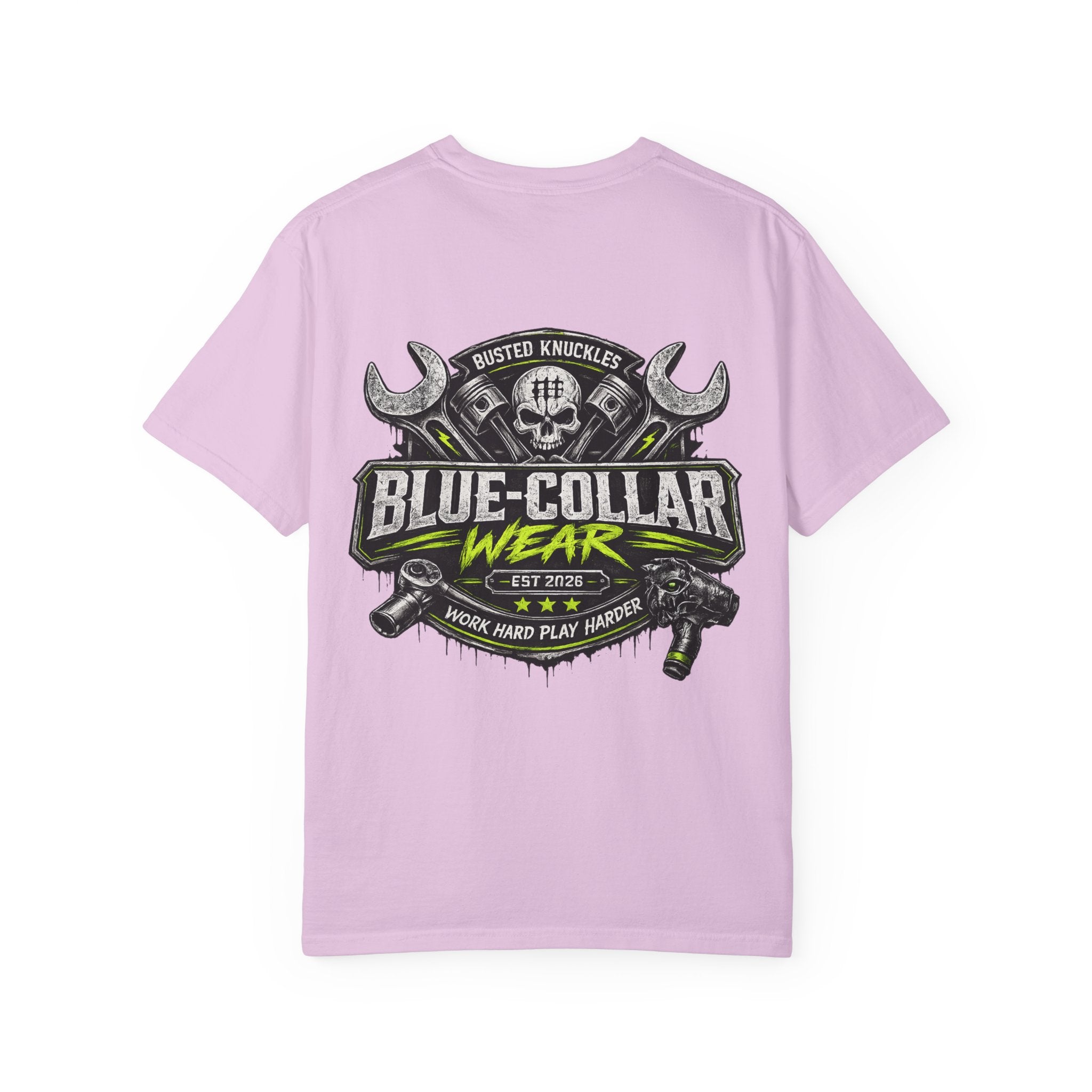 Blue-Collar Wear T-Shirt Mechanic – 'Work Hard Play Harder' Vintage Mechanics Tee