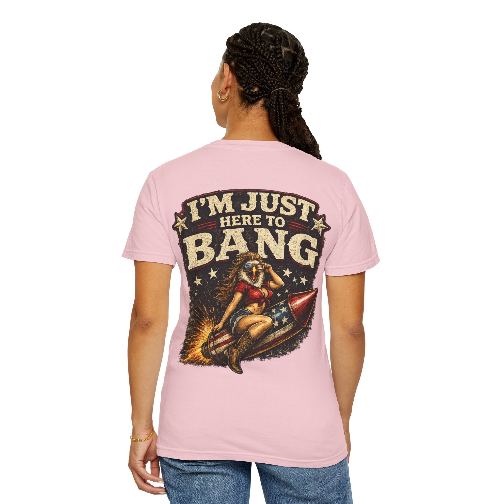 Vintage Pinup 'I'm Just Here to Bang' T‑Shirt