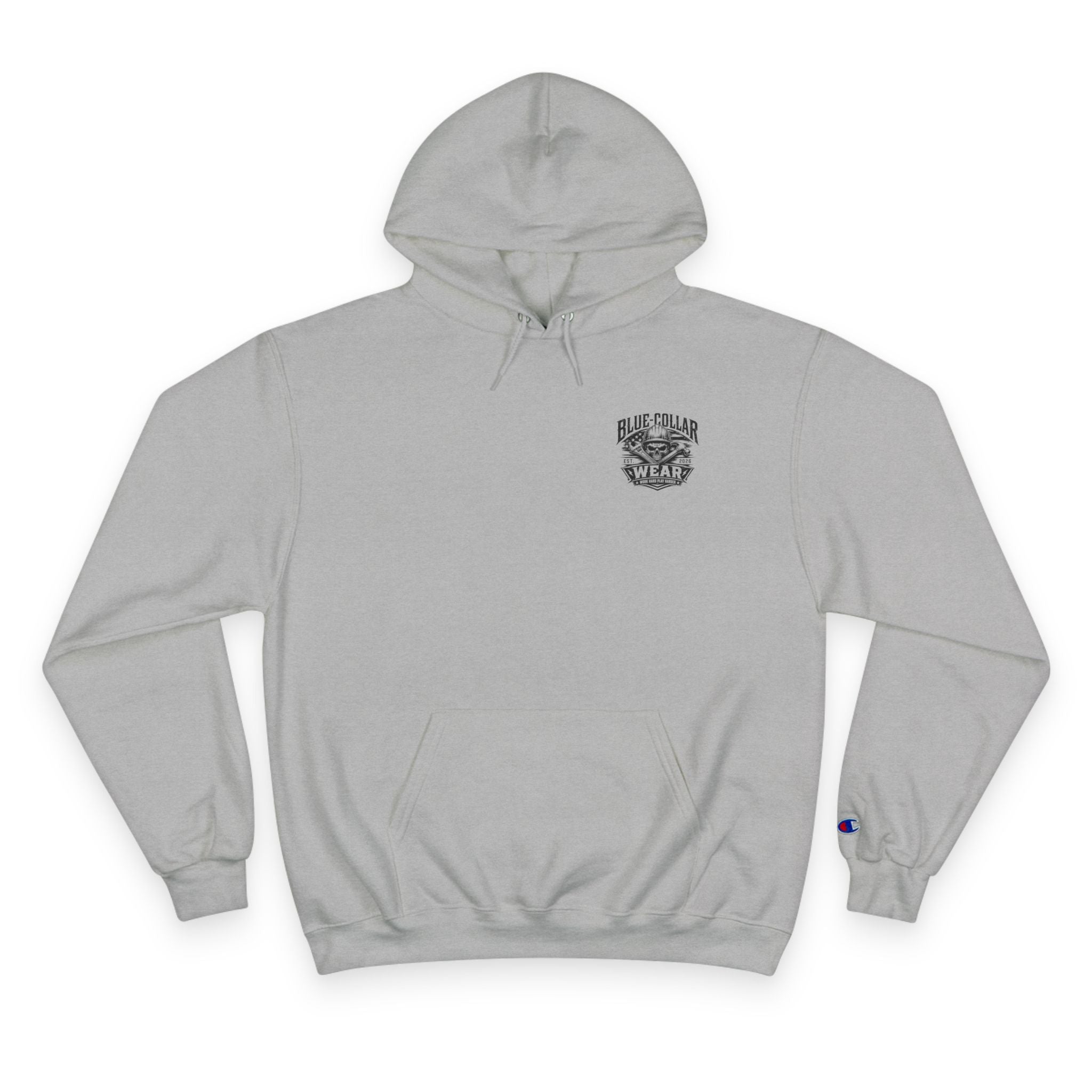 Champion Hoodie — Oil Rig Graphic Hoodie with 'Fuck Fight Trip Pipe' Text
