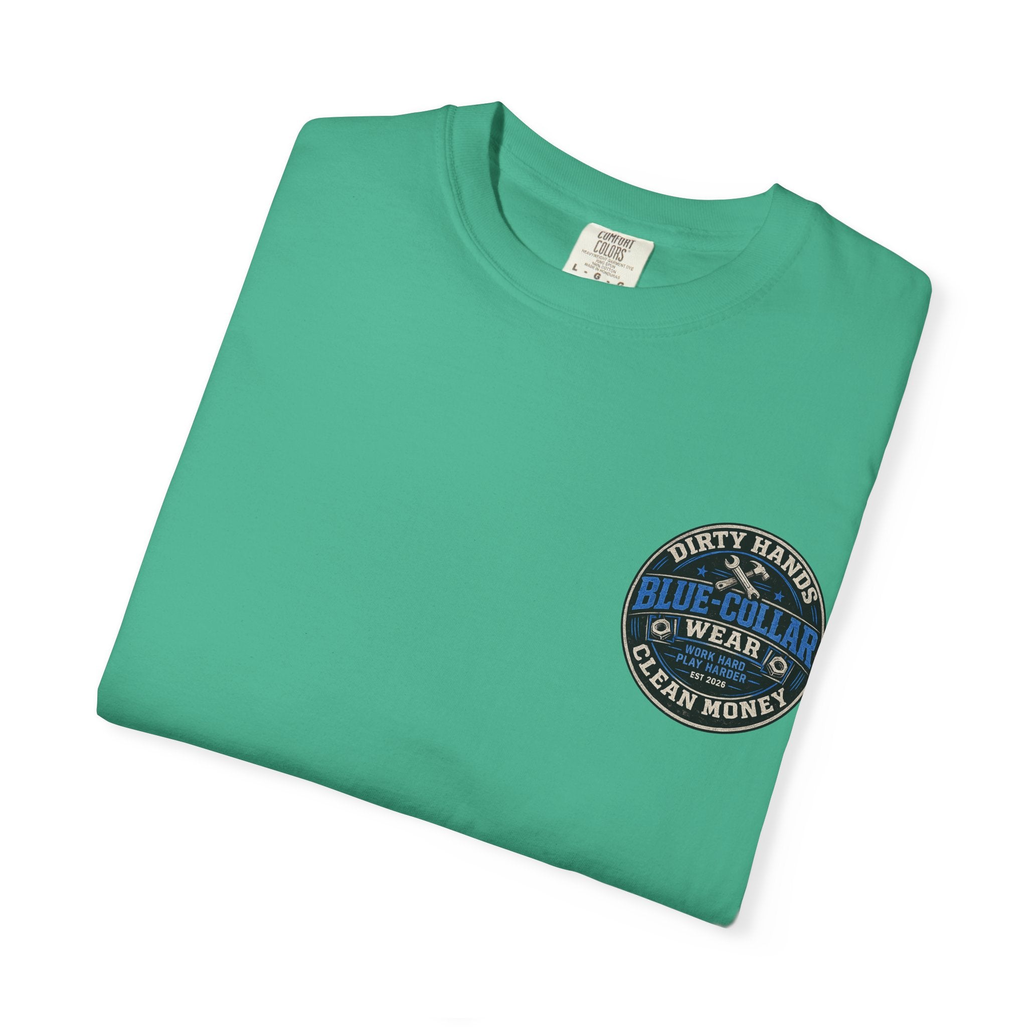 Blue-Collar T-Shirt — "Dirty Hands, Clean Money" Workwear Graphic Tee