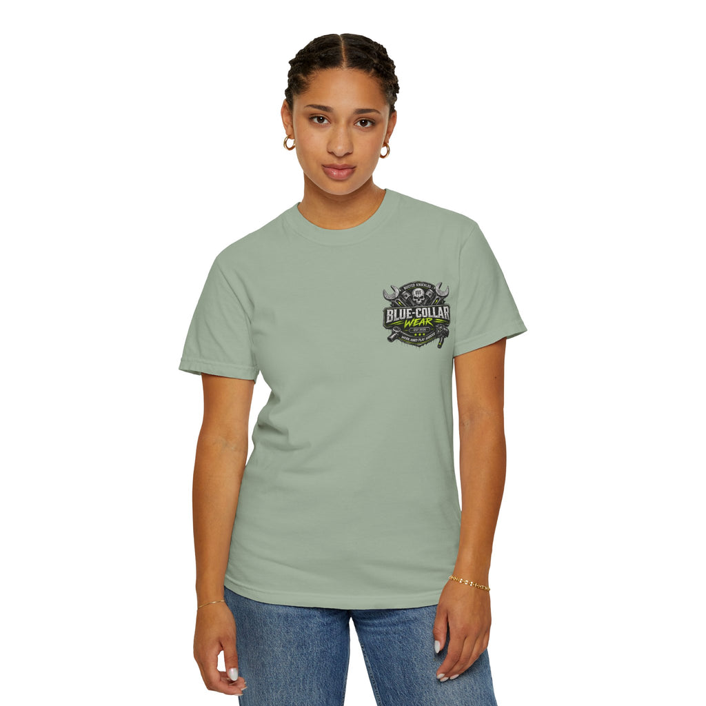 Blue-Collar Wear T-Shirt Mechanic — "Busted Knuckles" Workwear Graphic