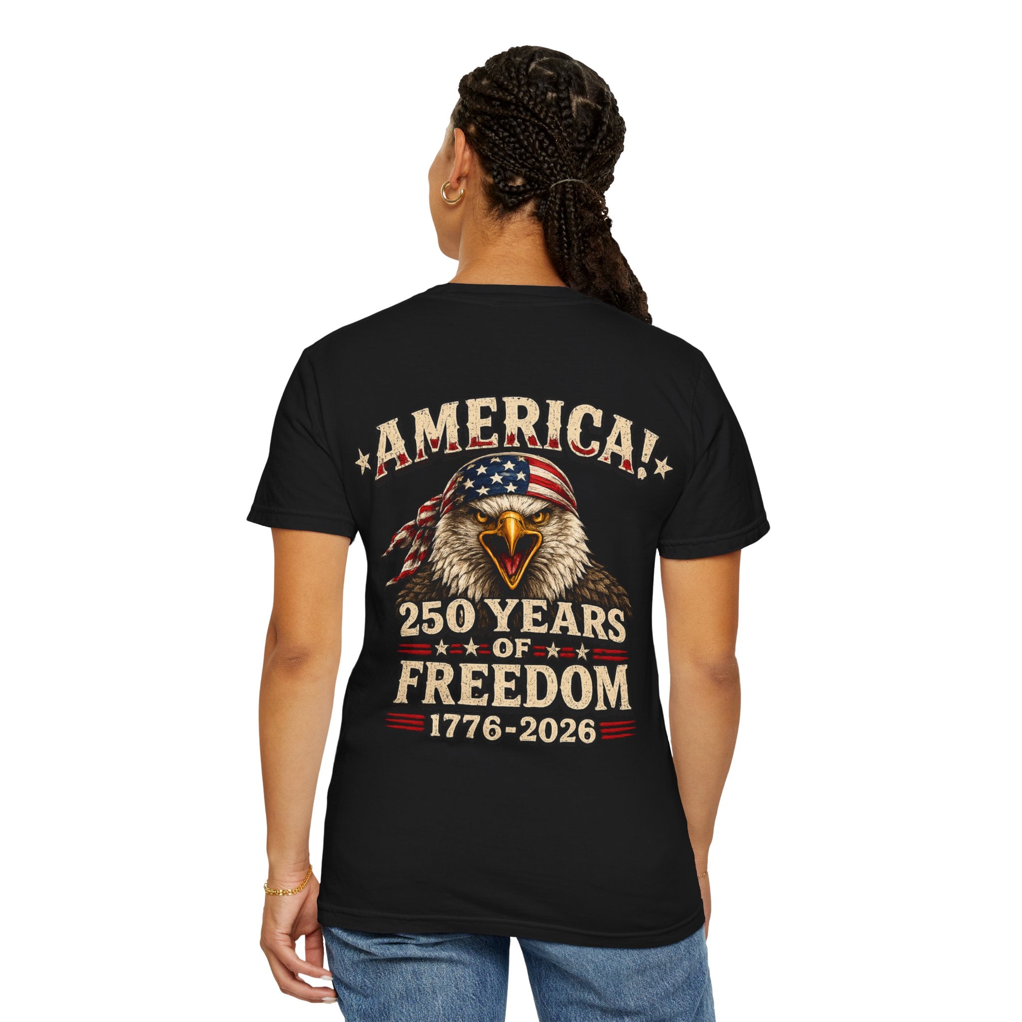 250 Years of Freedom Eagle T-Shirt — America 1776–2026 Patriotic Tee