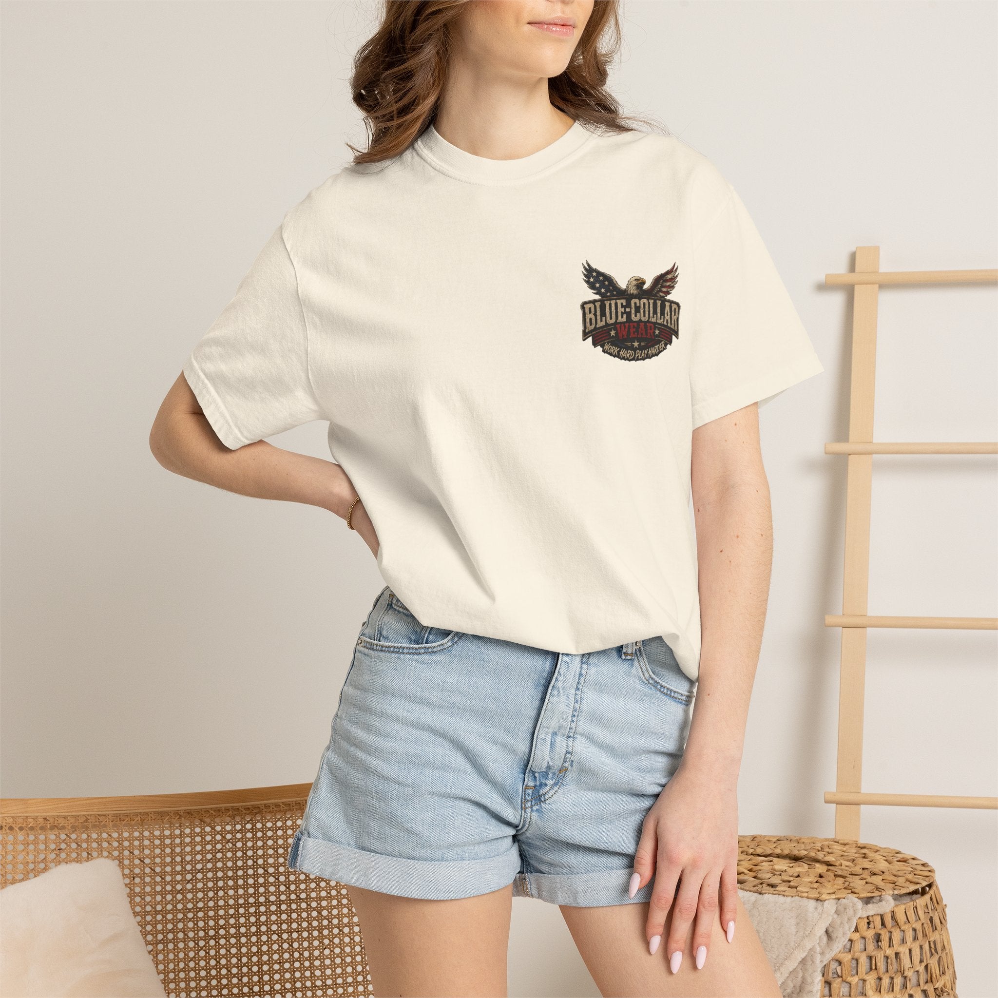 American Boot In Your Ass T-Shirt — 'Blue Collar' Patriotic Workwear Tee