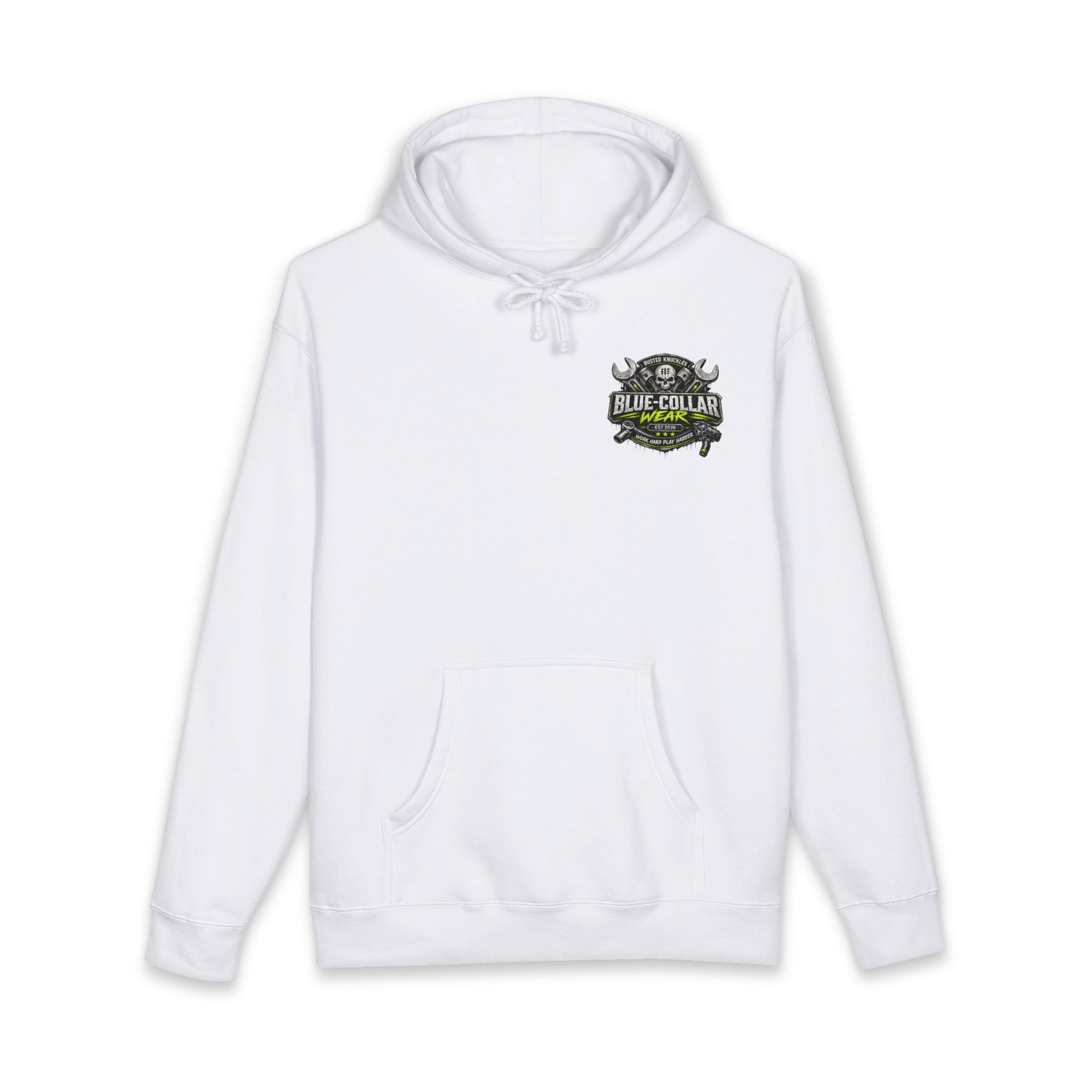Blue-Collar Wear Hoodie Mechanic — "Blue-Collar Wear" Skull & Wrench Workwear Pullover