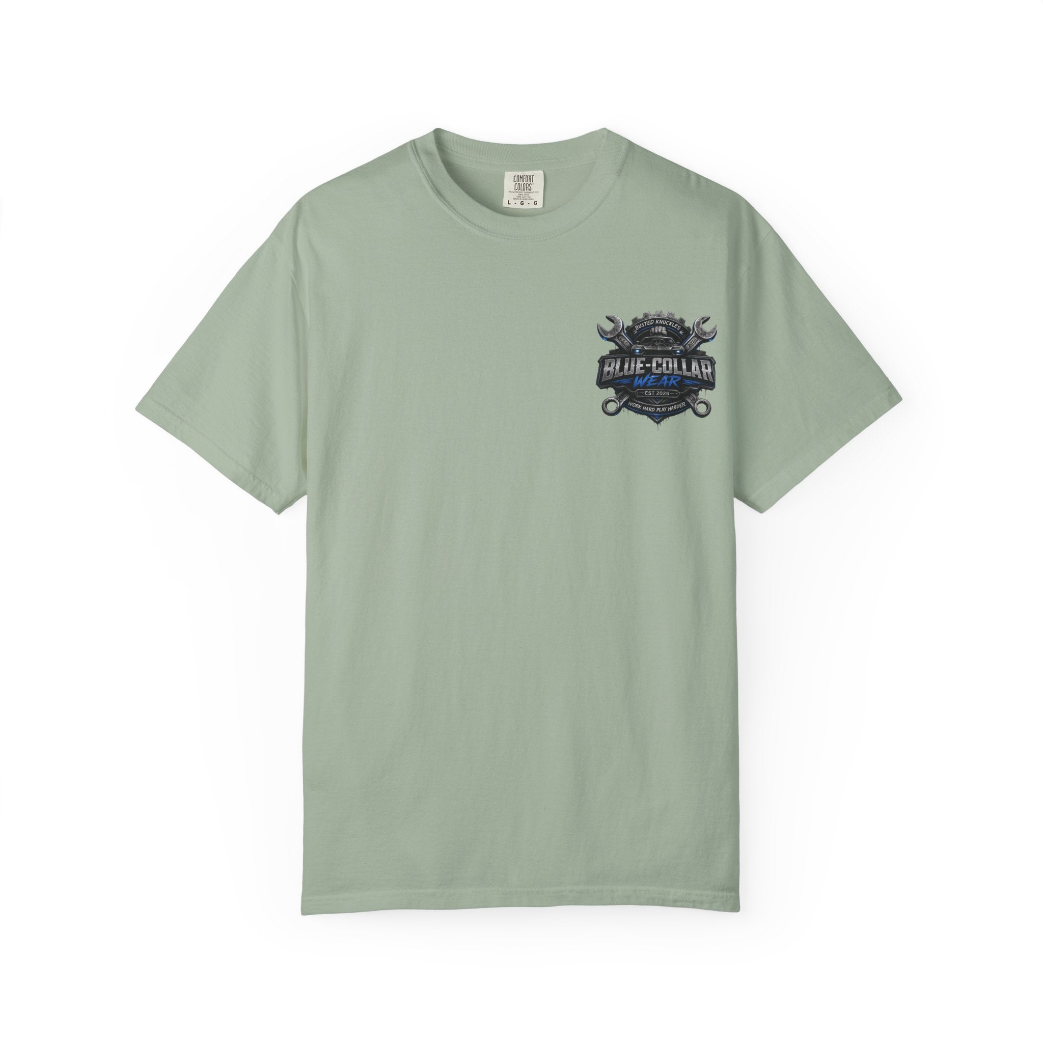 Blue-Collar Wear T-Shirt Mechanic — Busted Knuckles Mechanics Graphic Tee