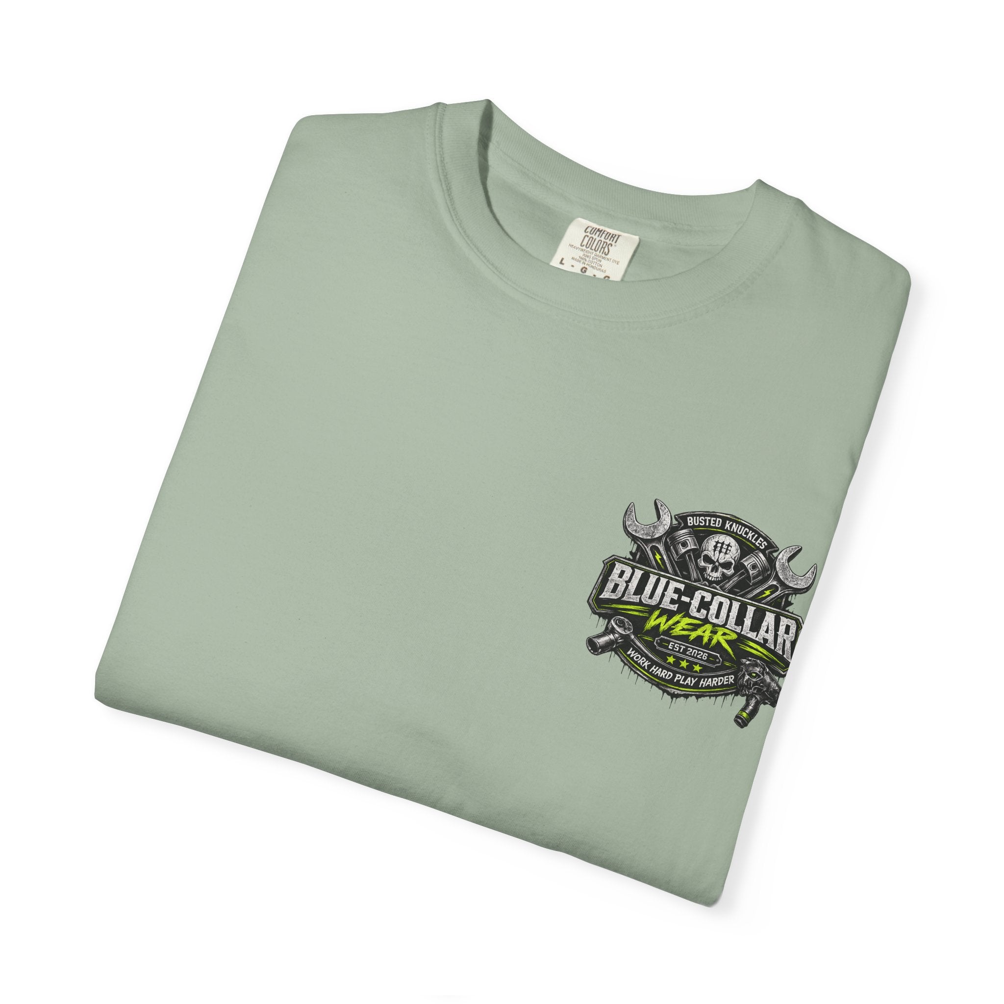 Blue-Collar Wear T-Shirt Mechanic — "Busted Knuckles" Workwear Graphic