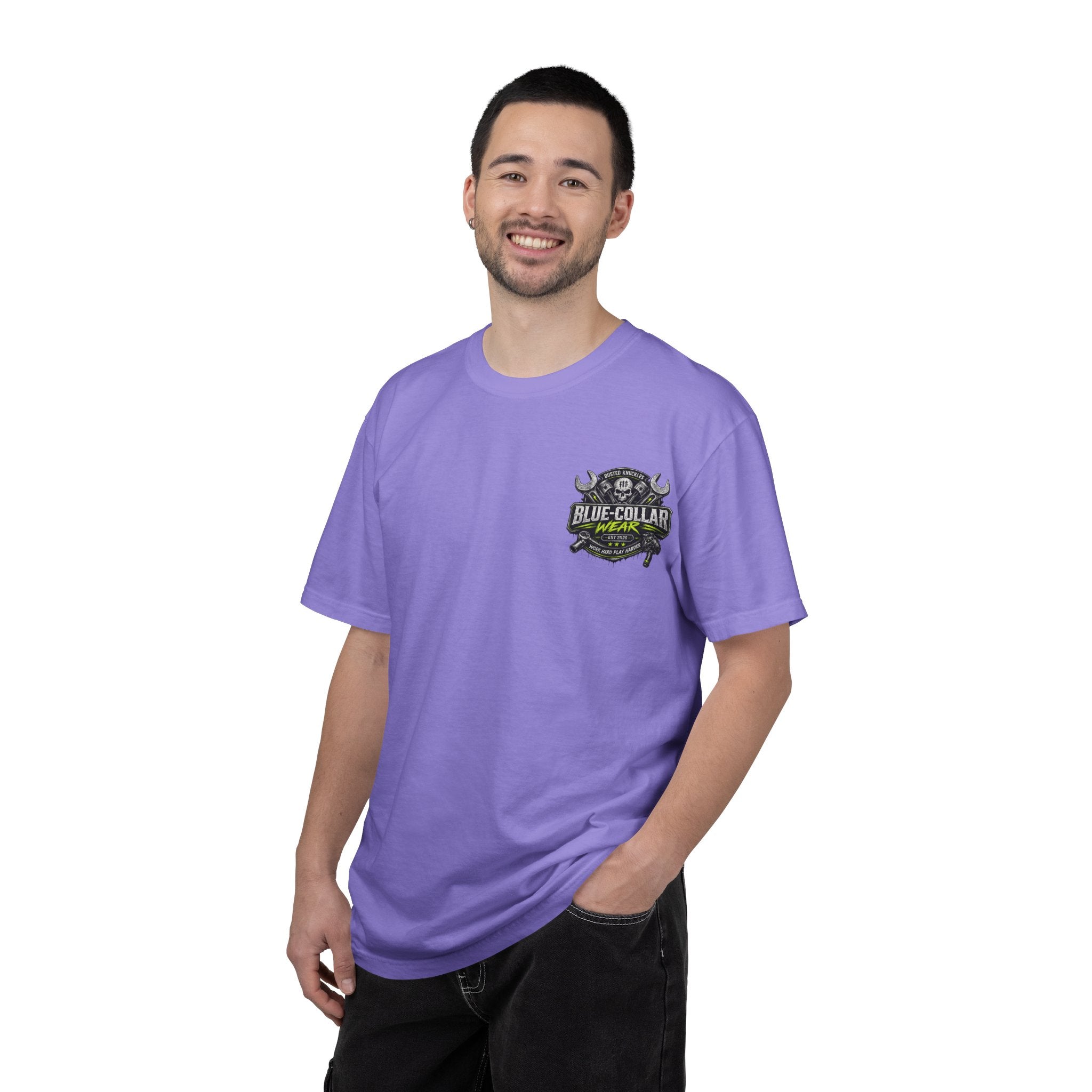 Blue-Collar Wear T-Shirt Mechanic — "Busted Knuckles" Workwear Graphic