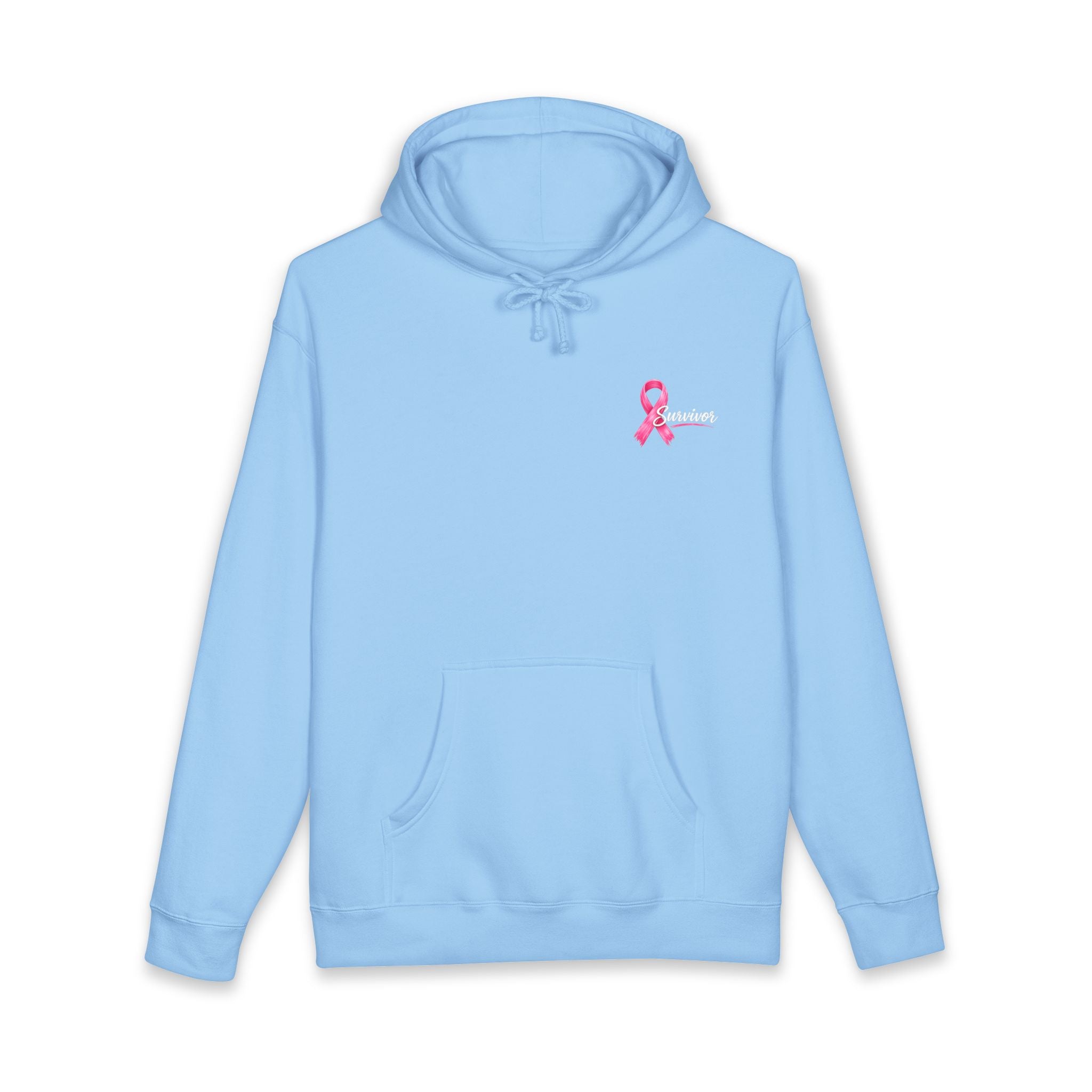 Breast Cancer Survivor Hoodie – 'Survivor, Not Just A Fighter' Pink Ribbon Pullover