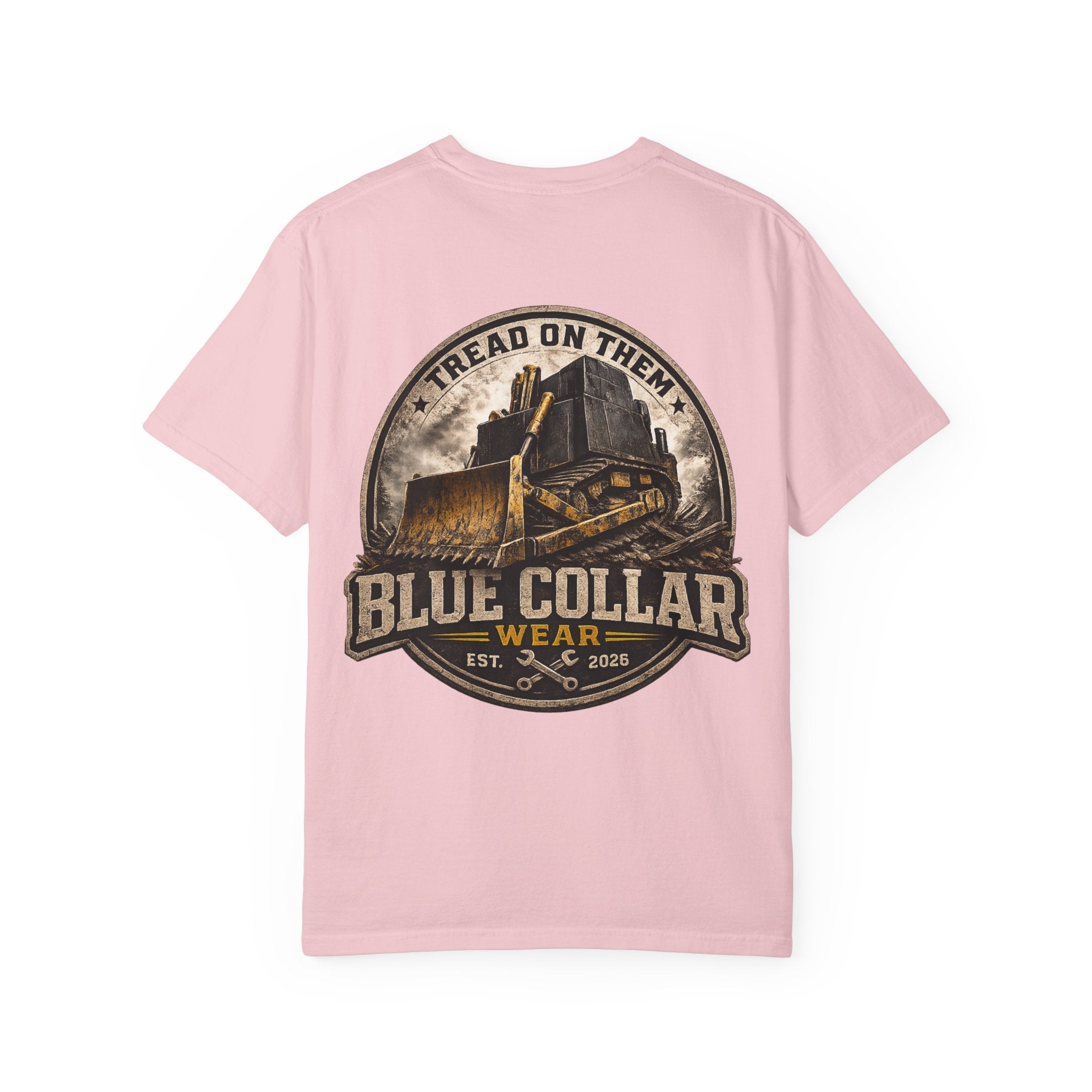 Blue Collar T-Shirt — "Tread On Them" Bulldozer Workwear Tee