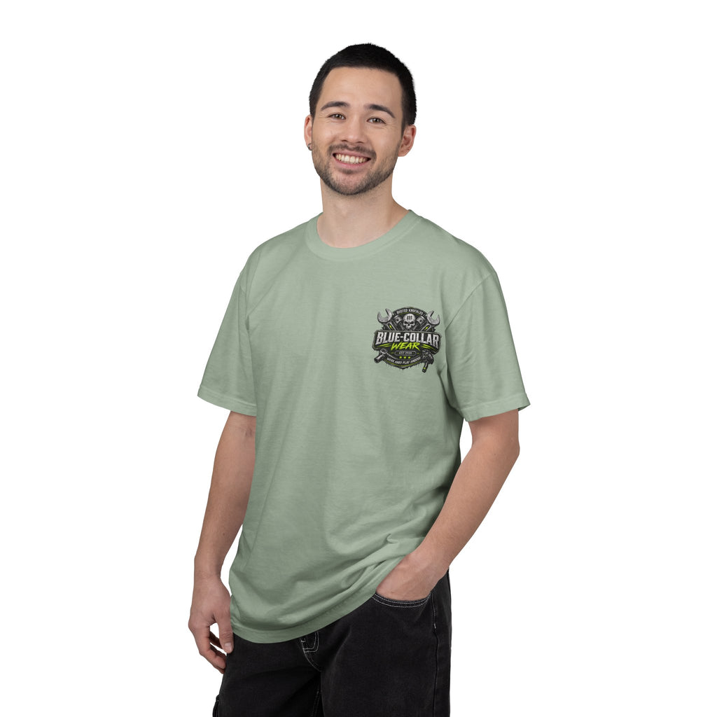 Blue-Collar Wear T-Shirt Mechanic — "Busted Knuckles" Workwear Graphic